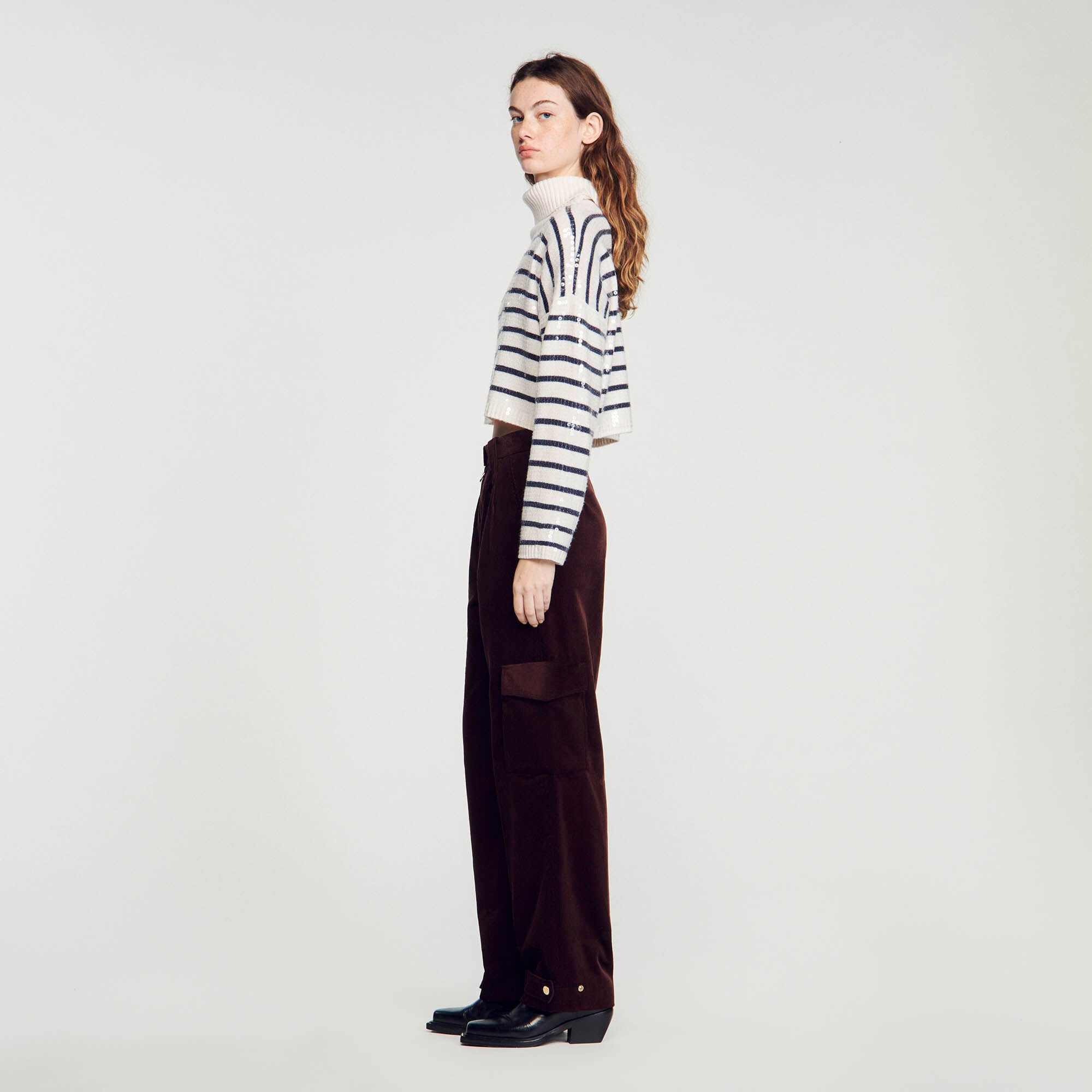VELVET CARGO PANTS - 7