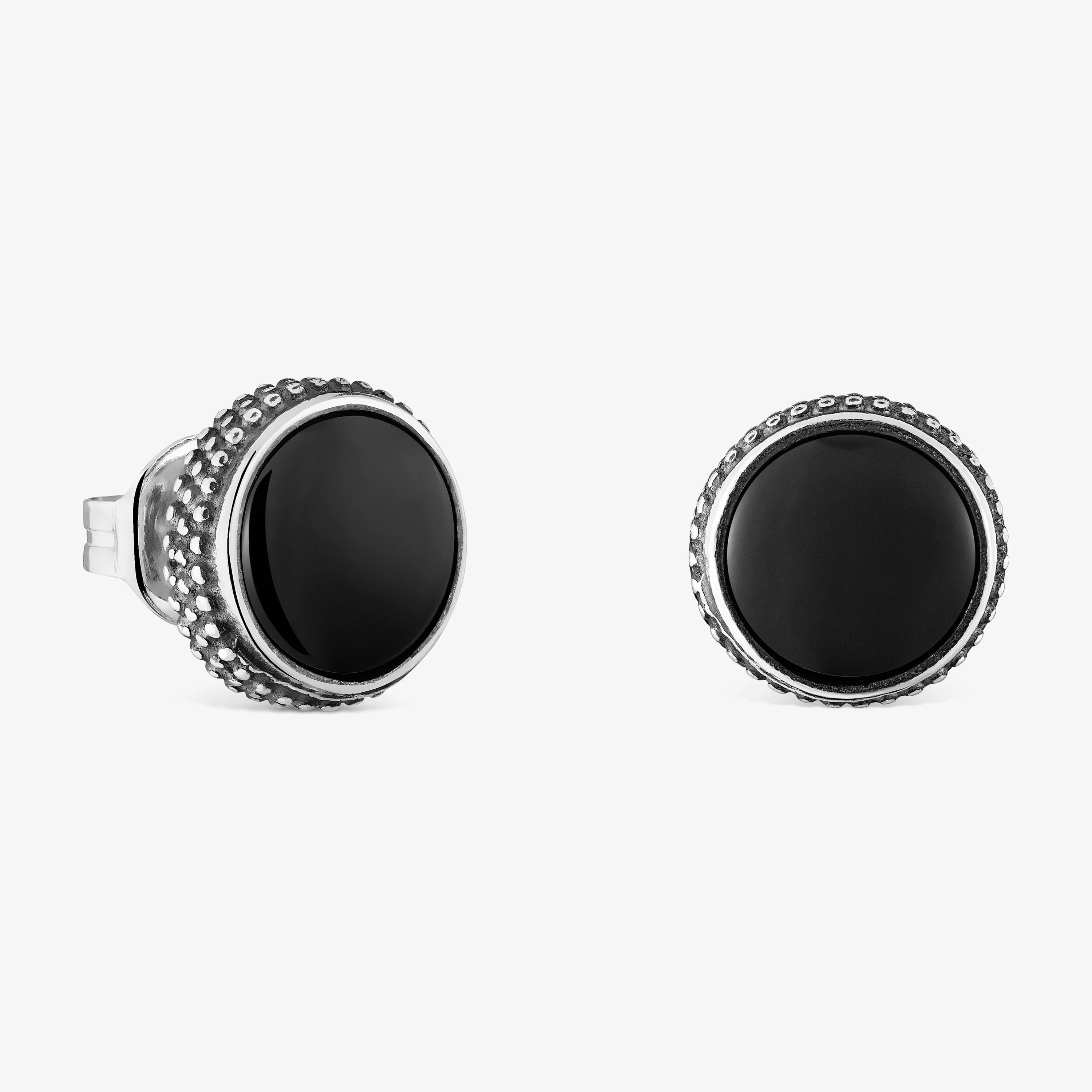 Aged silver and onyx Earrings TOUS Man - 1