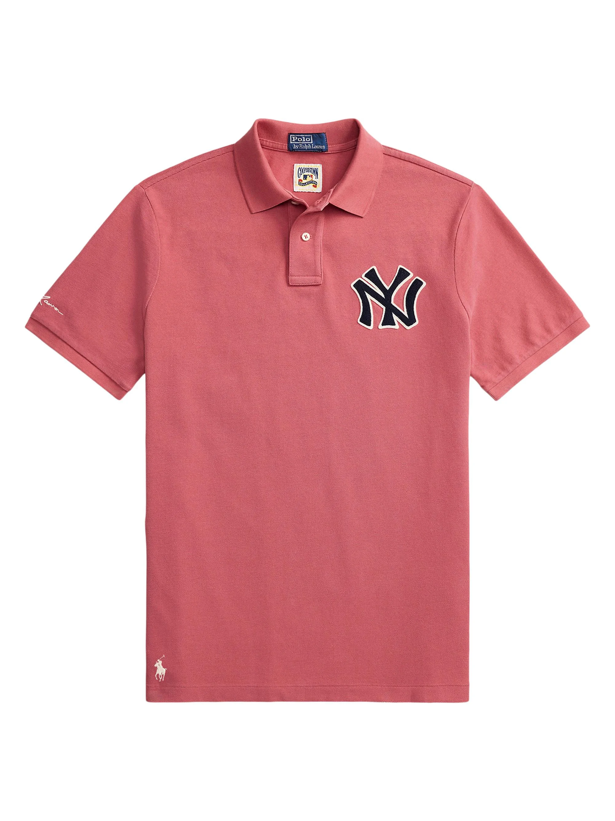 Men's Yankees Mesh Knit Polo Shirt - Sunrise Red - 1