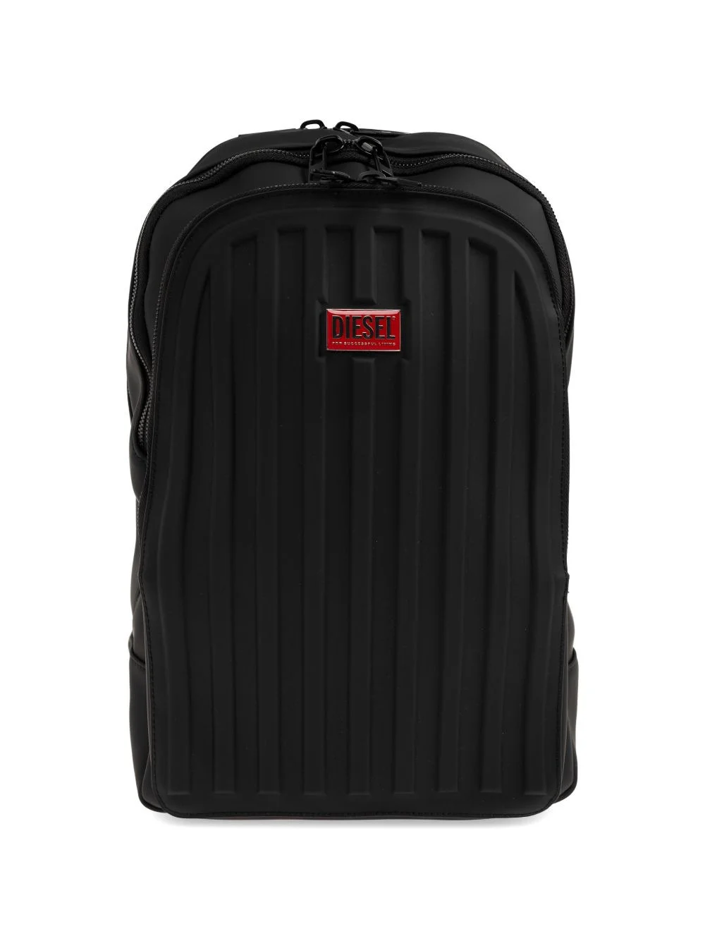 ribbed logo-plaque backpack - 1