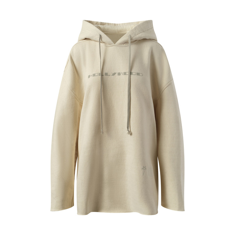 Rick Owens DRKSHDW Hollywood Peter Hoodie in Natural/Pearl outlook