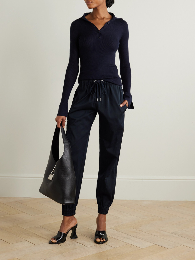 SA SU PHI Valentina Cotton And Silk-blend Tapered Track Pants outlook