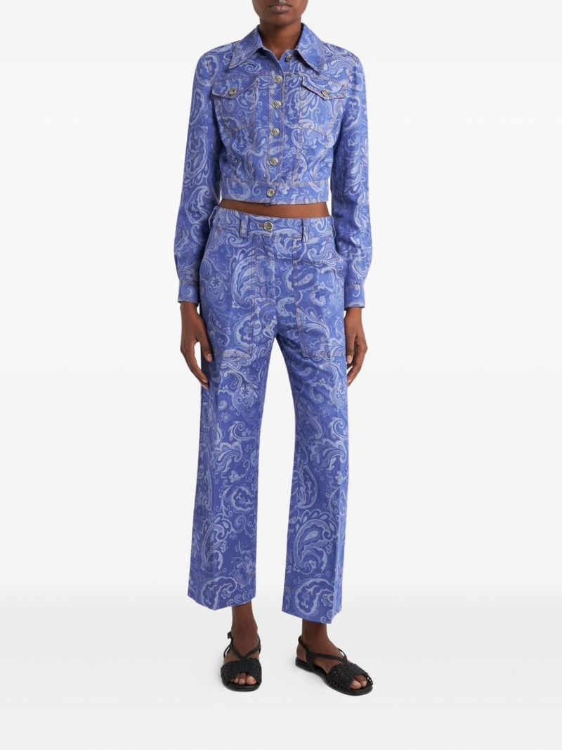 Etro paisley-jacquard denim jacket outlook