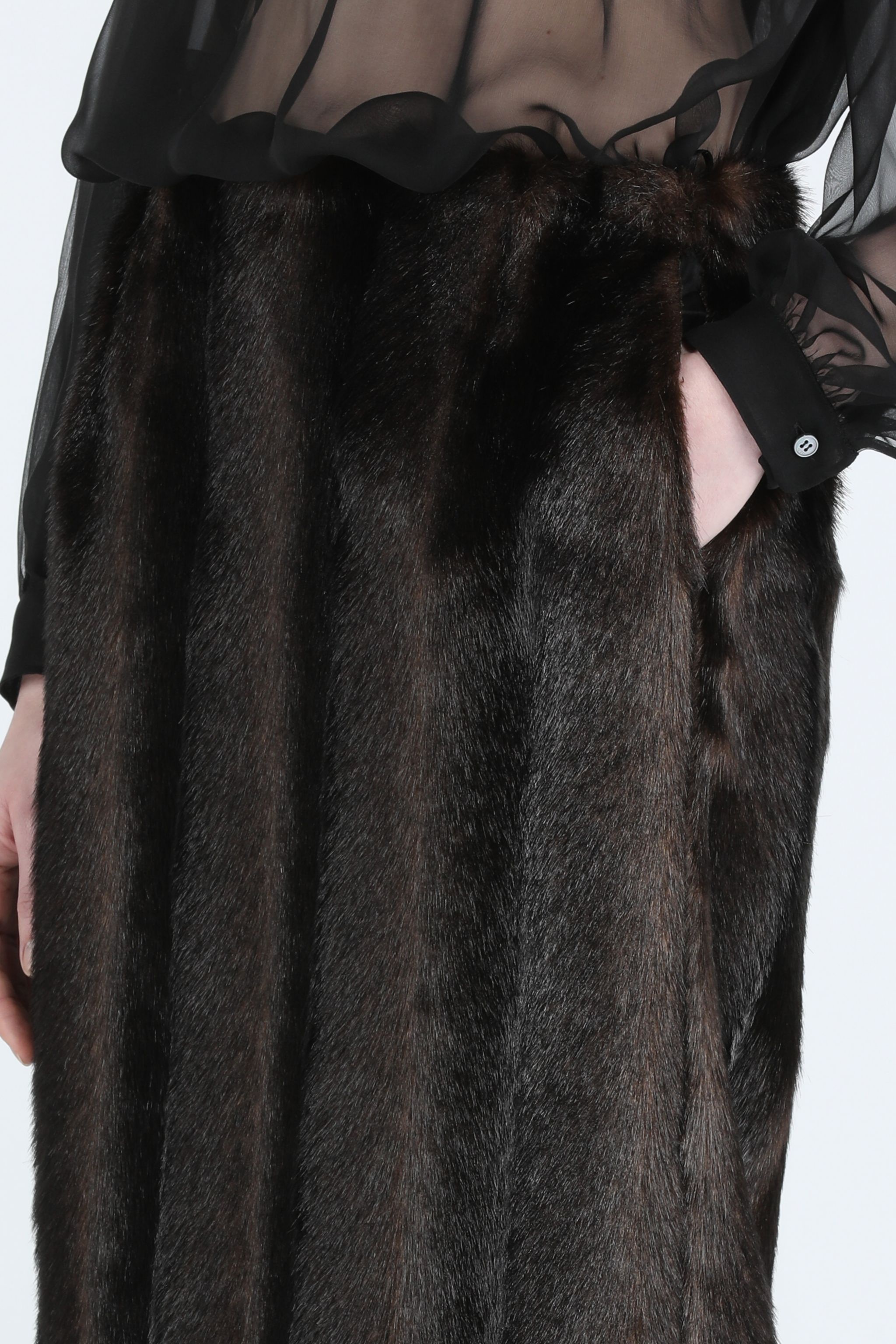 FAUX-FUR TAILORED PENCIL SKIRT - 5