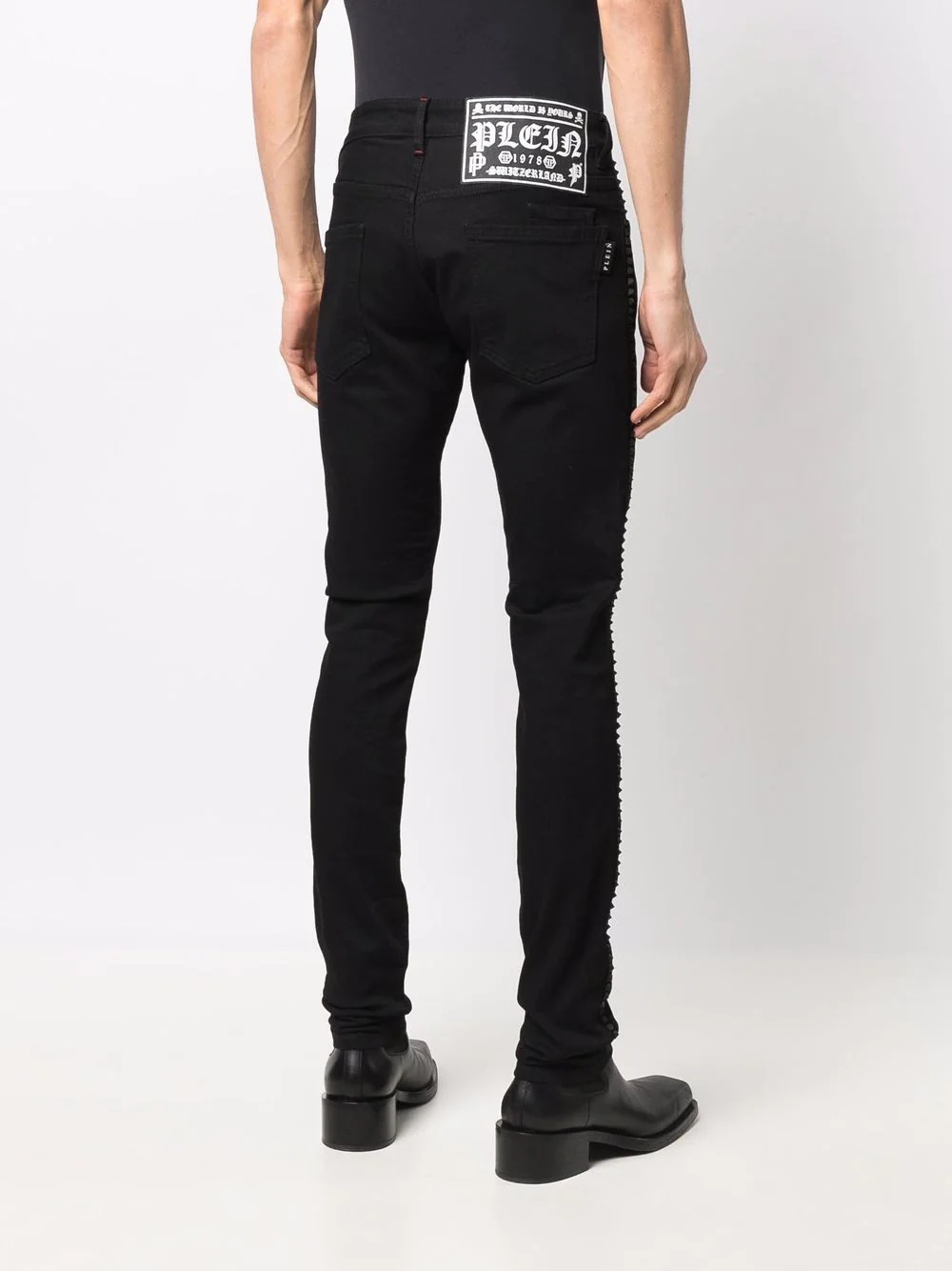 spike-studded skinny jeans - 4