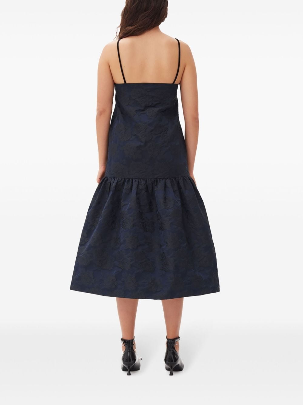 patterned-jacquard midi dress - 4