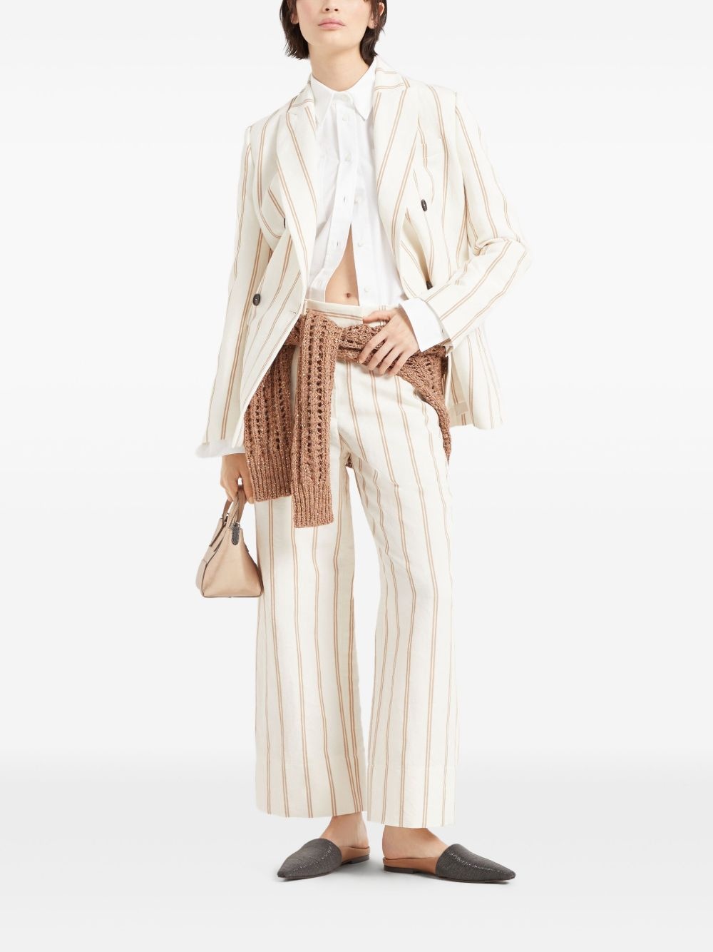 striped wide-leg trousers - 2