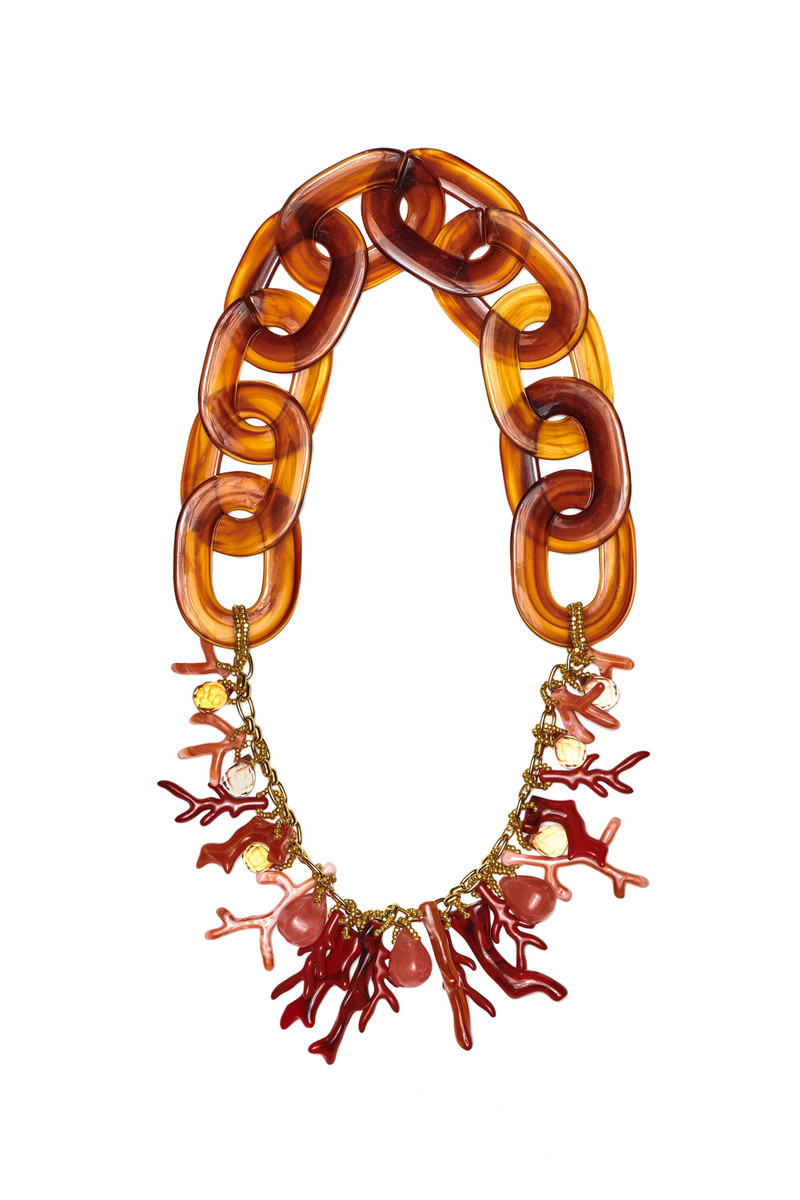 Sandy Necklace - Coral/Amber 1