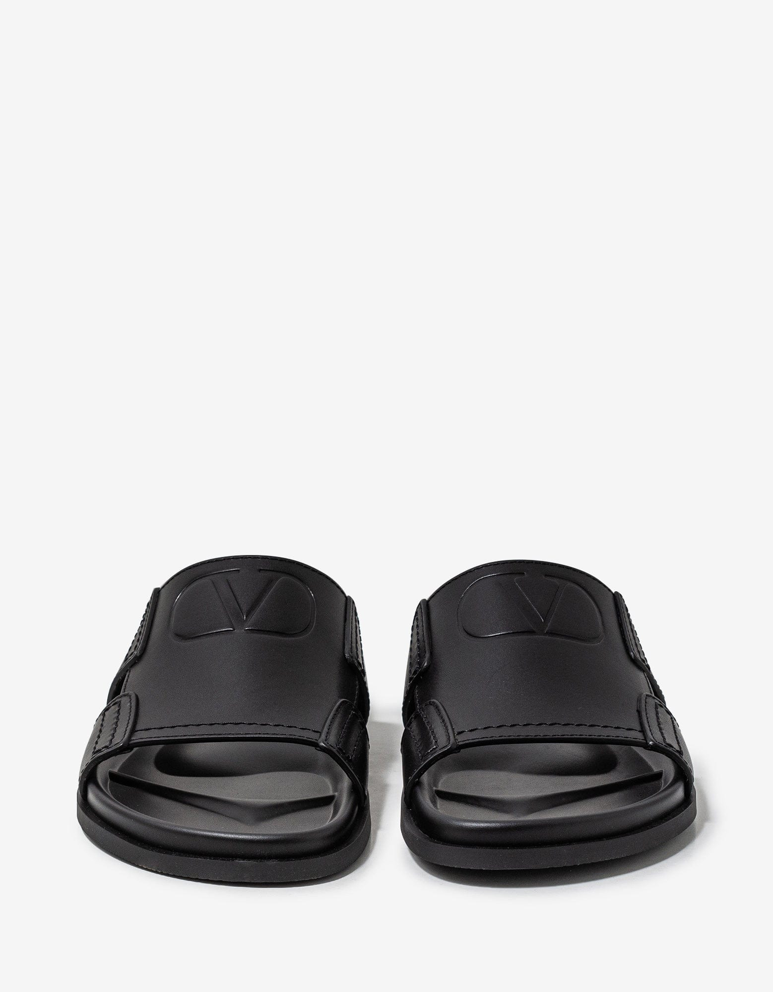 Valentino Black VLogo Leather Sandals - 4
