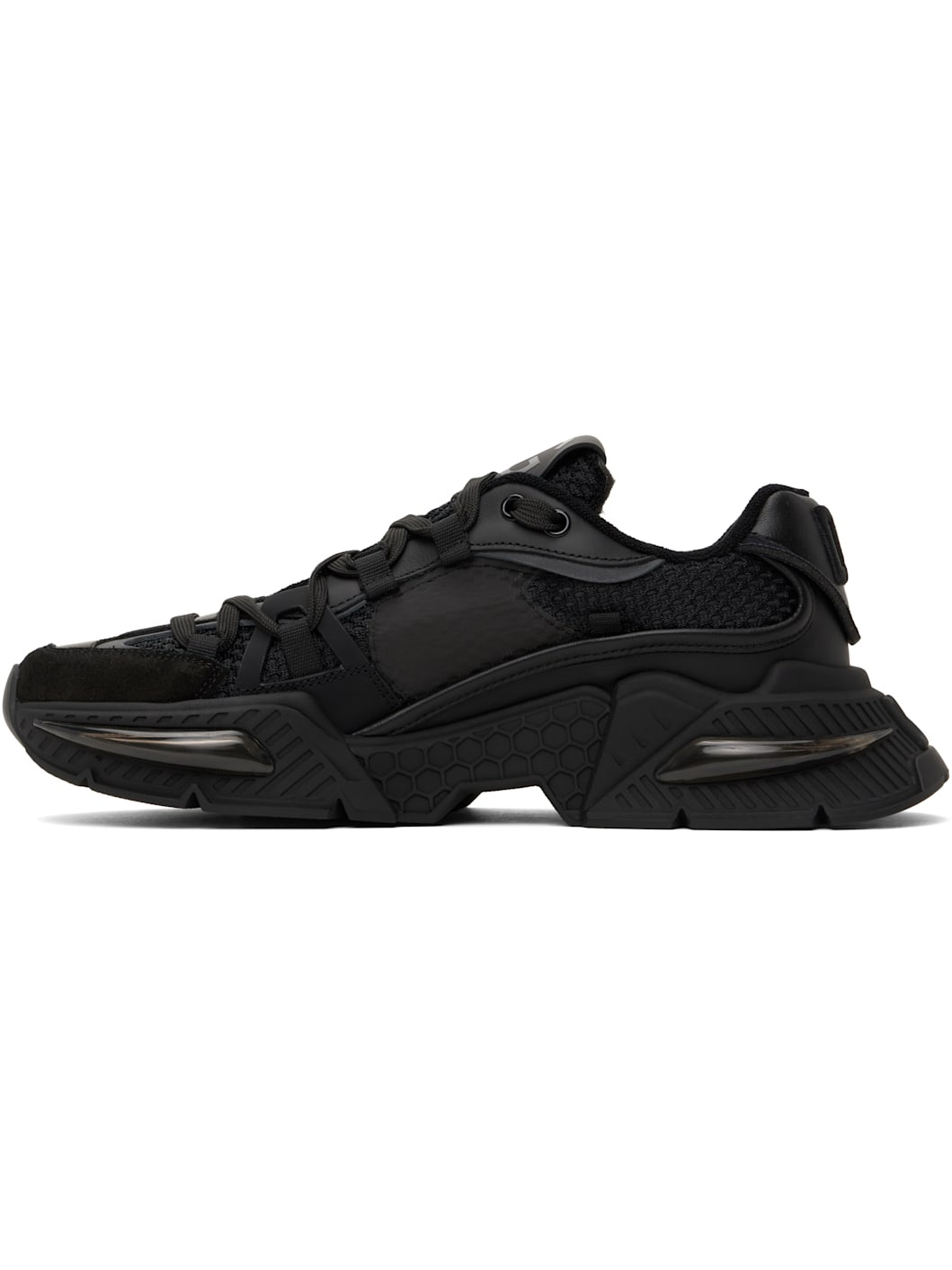 Black Mixed-Material Airmaster Sneakers - 3