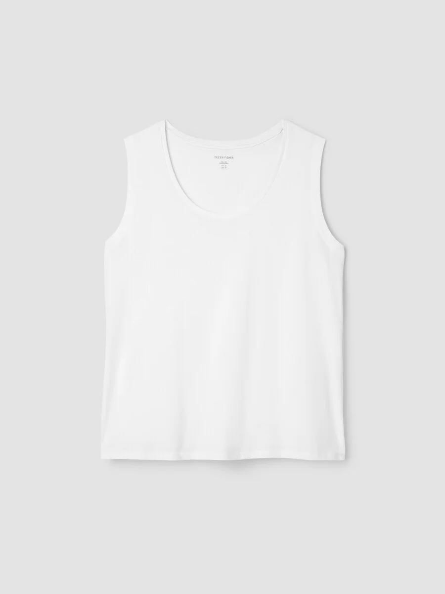 Organic Pima Cotton Jersey Scoop Neck Tank - 1