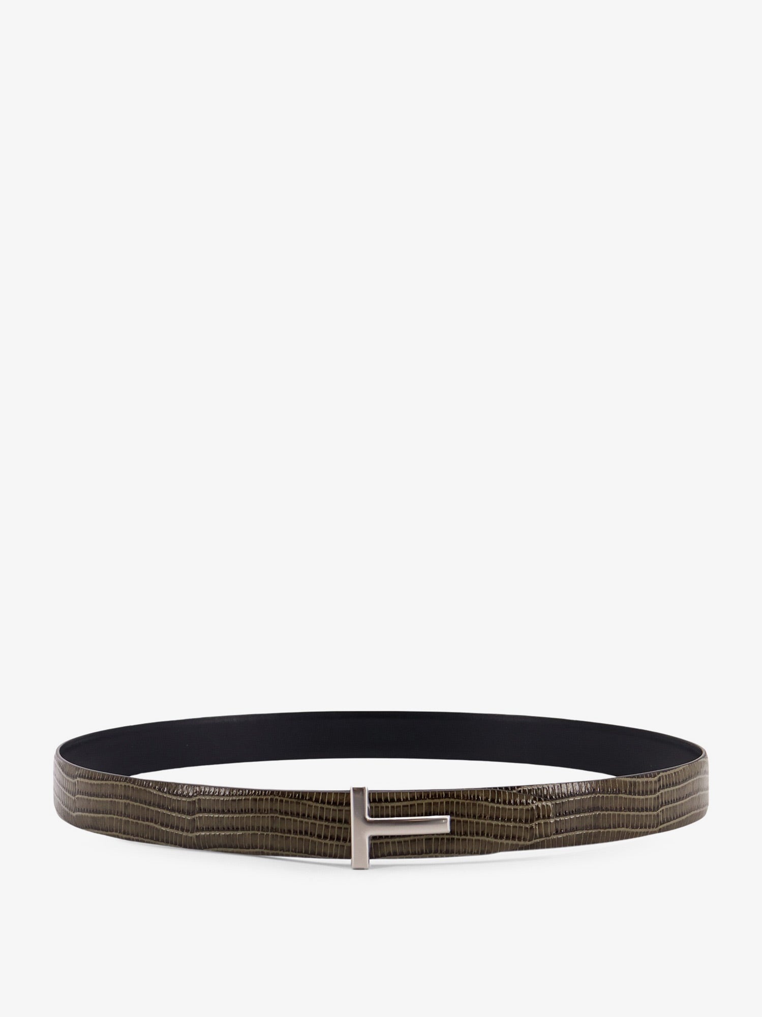 Tom Ford Leather Belt With Croco Effect - 1