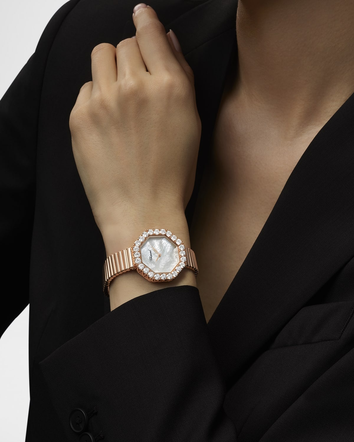 32mm L'Heure du Diamant Octagonal 18K Rose Gold Watch - 5