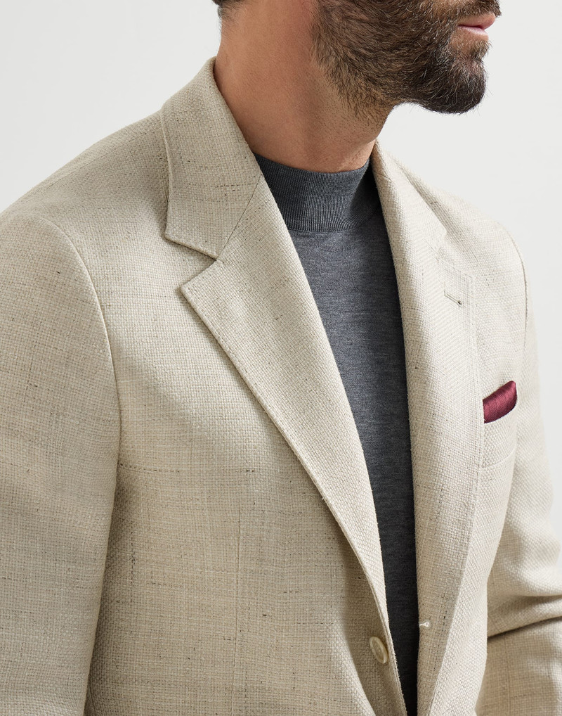 Silk, linen and wool hopsack deconstructed Cavallo blazer 4