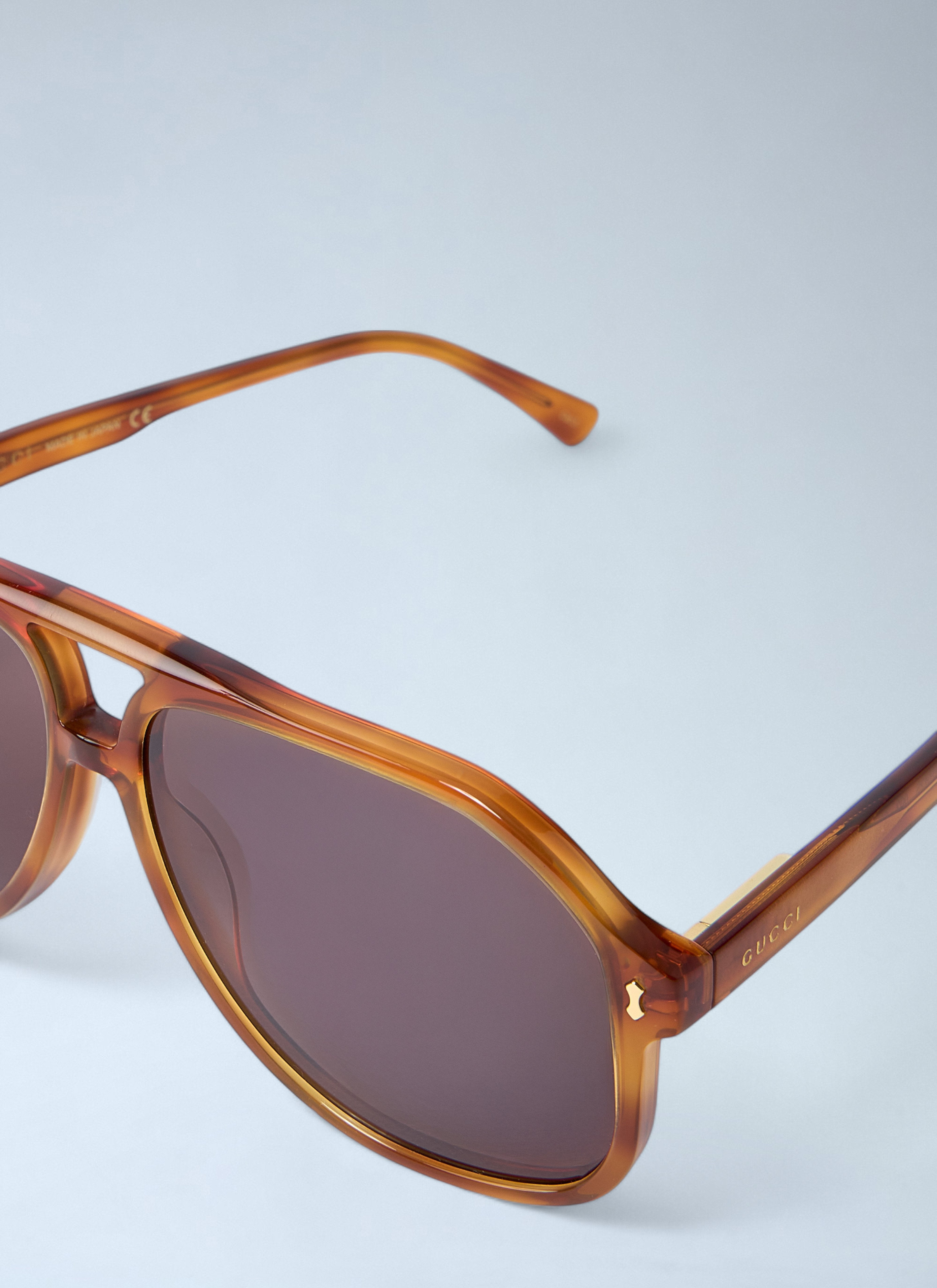 Gucci Men Aviator Tortoiseshell Sunglasses - 4