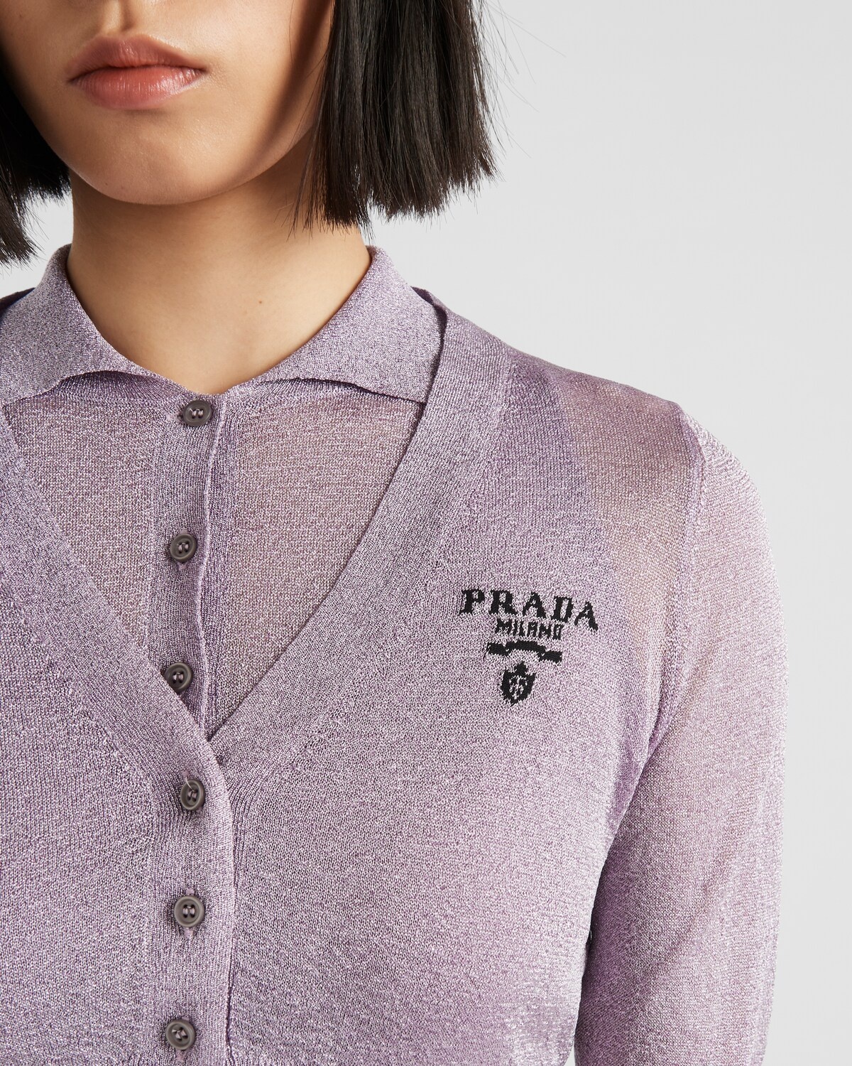 Cropped lurex cardigan - 4