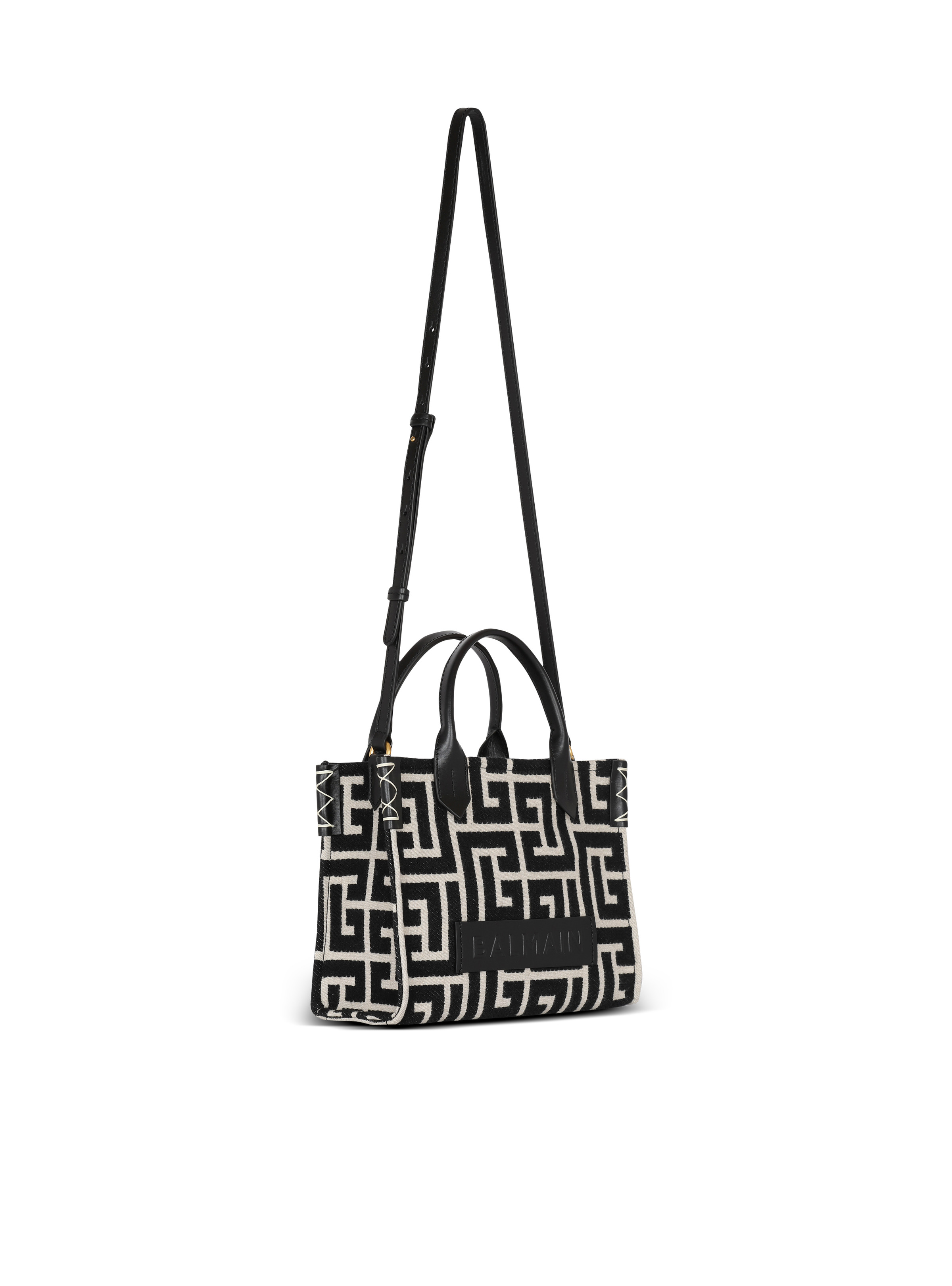 B-Army monogrammed jacquard and leather tote bag - 3