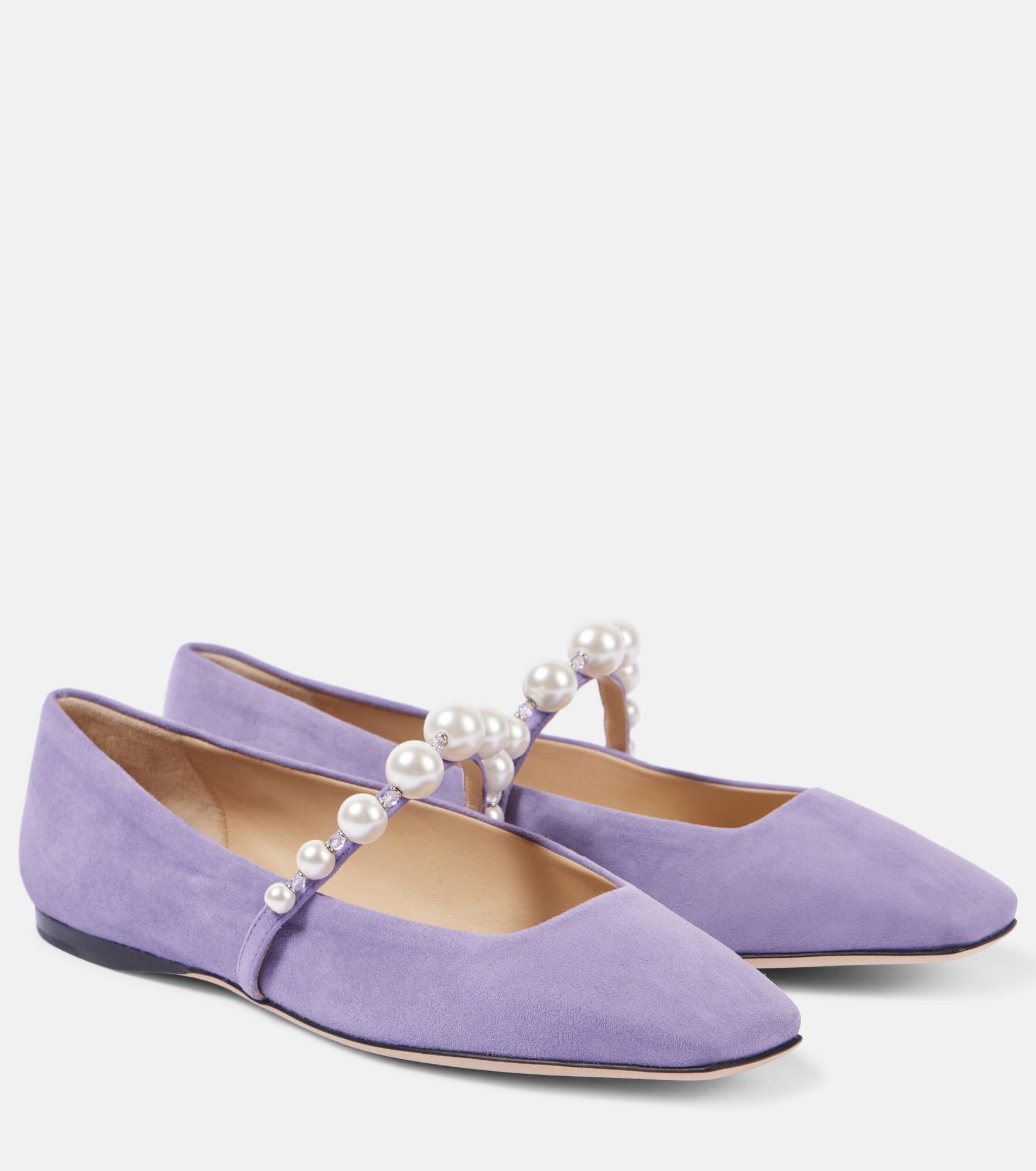 Ade embellished suede ballet flats - 1