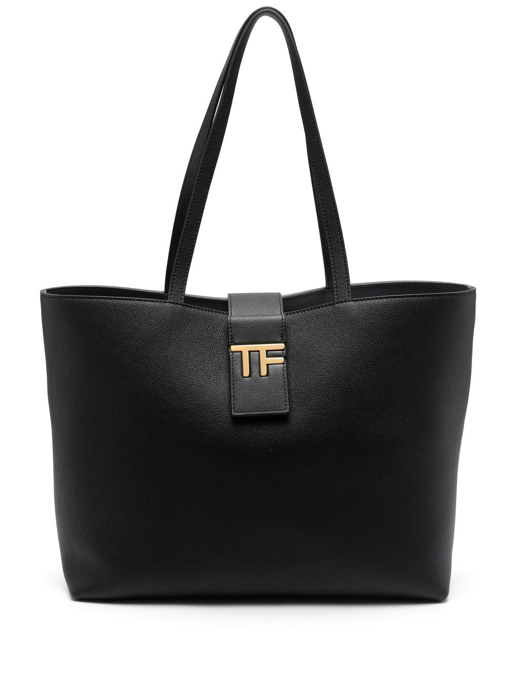 small E/W grained-leather tote bag - 1