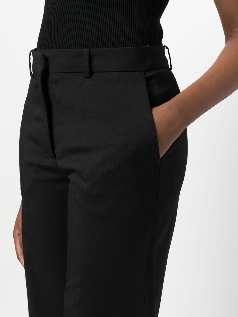 plain straight-leg trousers - 5