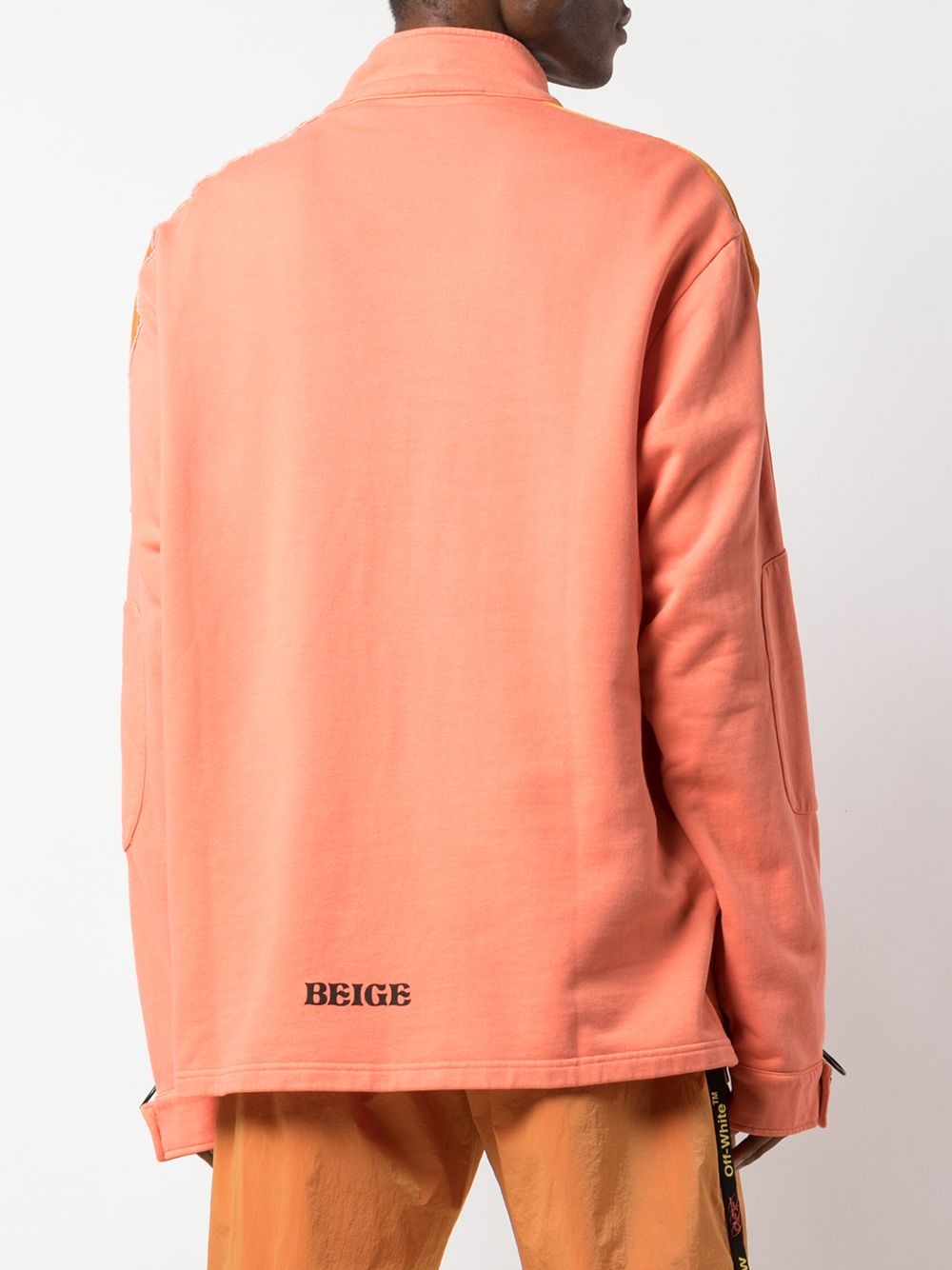contrast panels turtle neck sweatshirt - 4