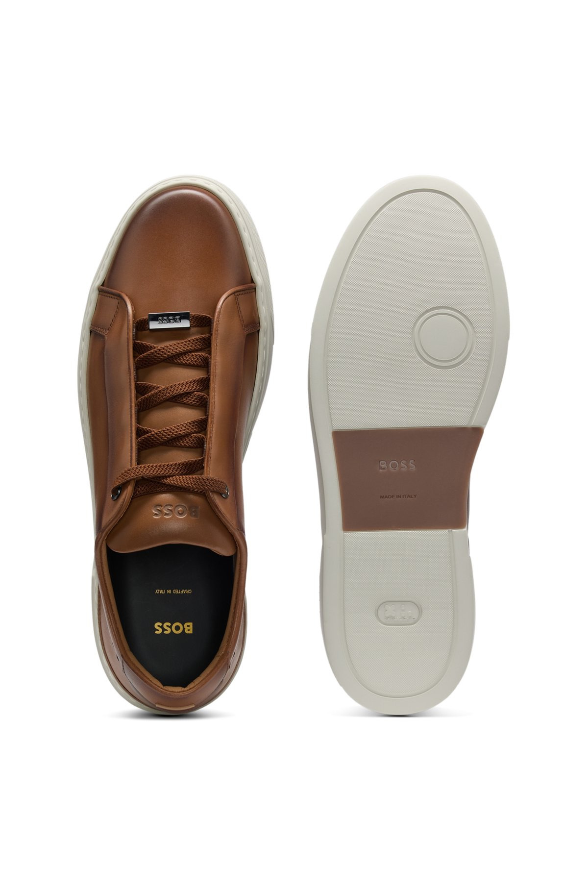 GARY LEATHER TRAINERS WITH HIDDEN LACES - 4