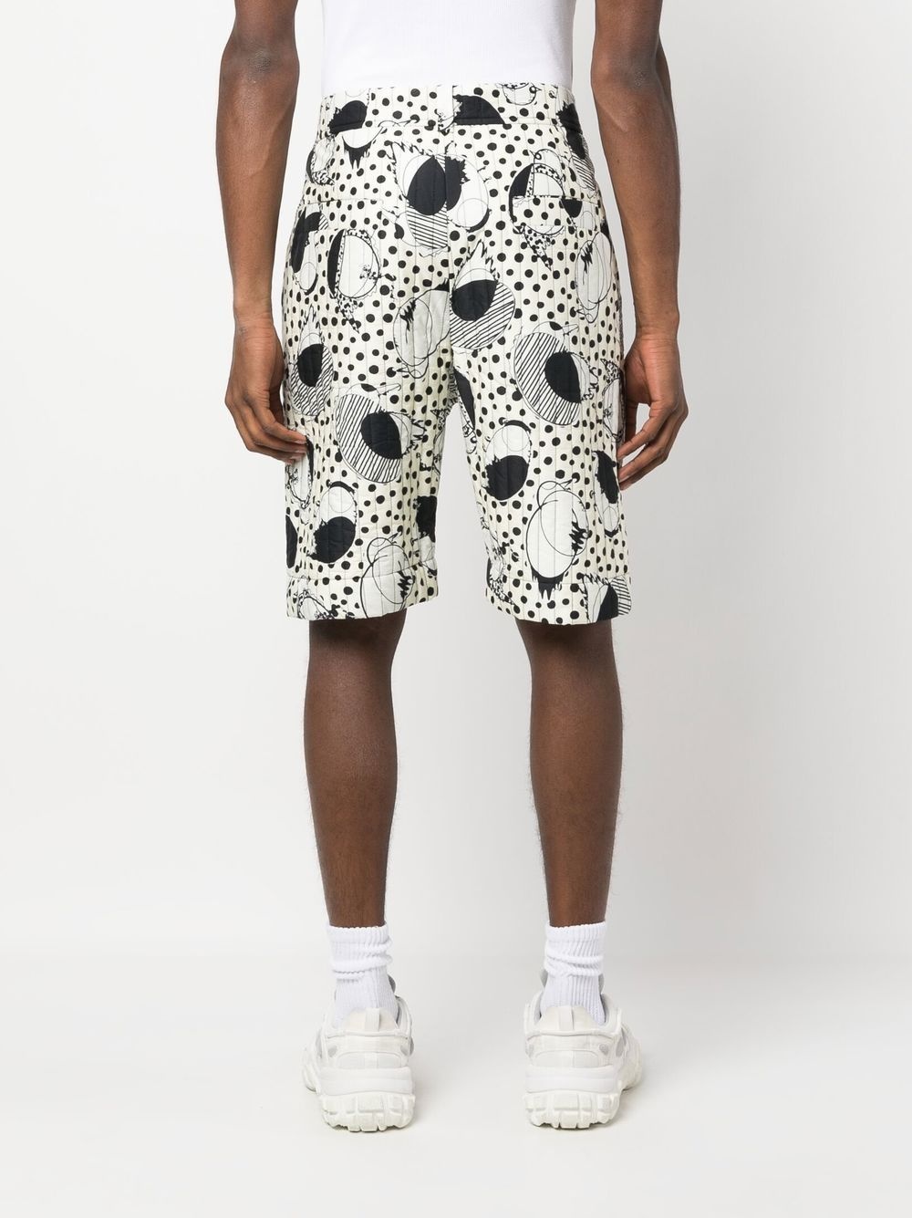 Wheel abstract-print quilted shorts - 4