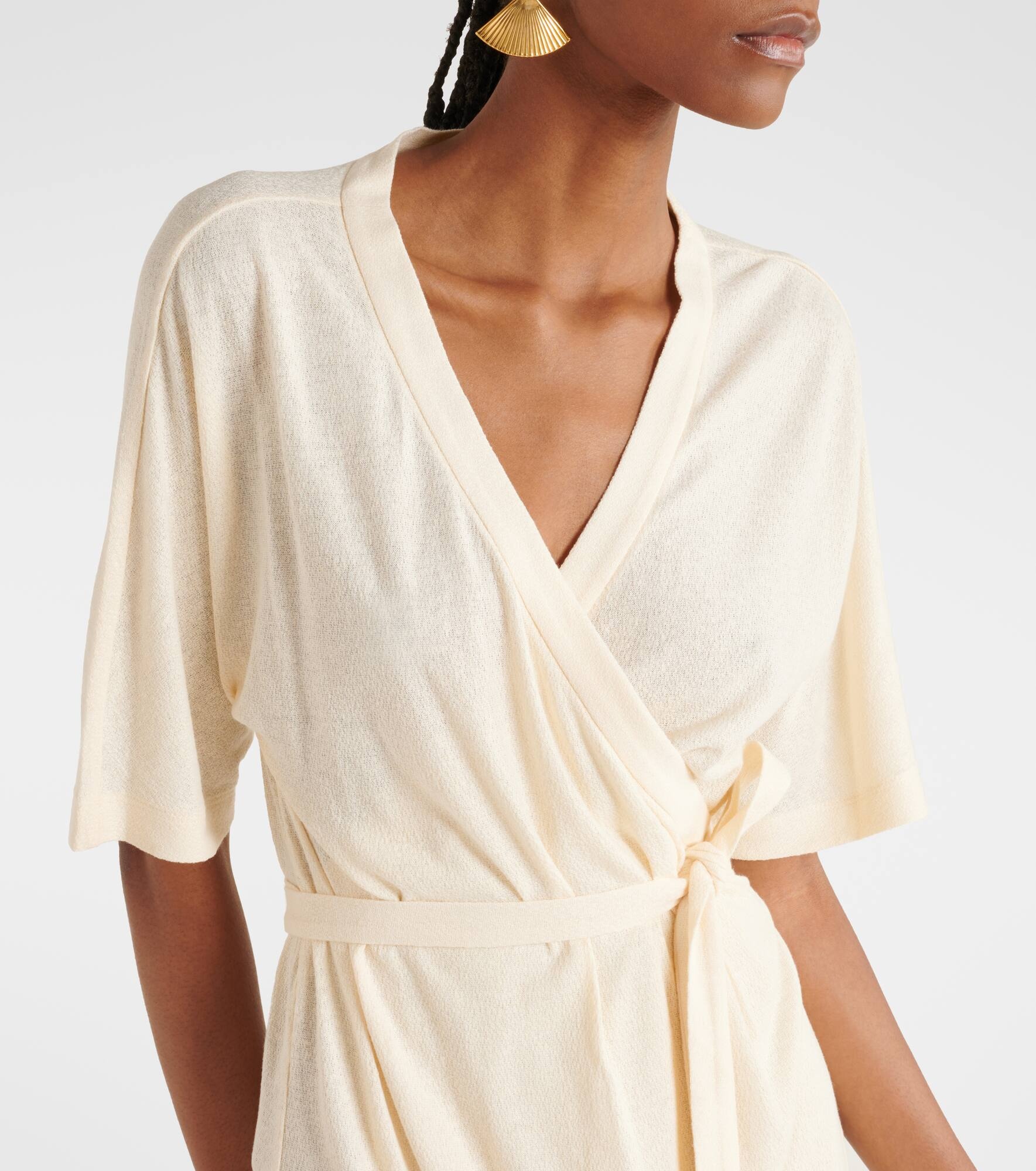 Linen-blend wrap dress - 4