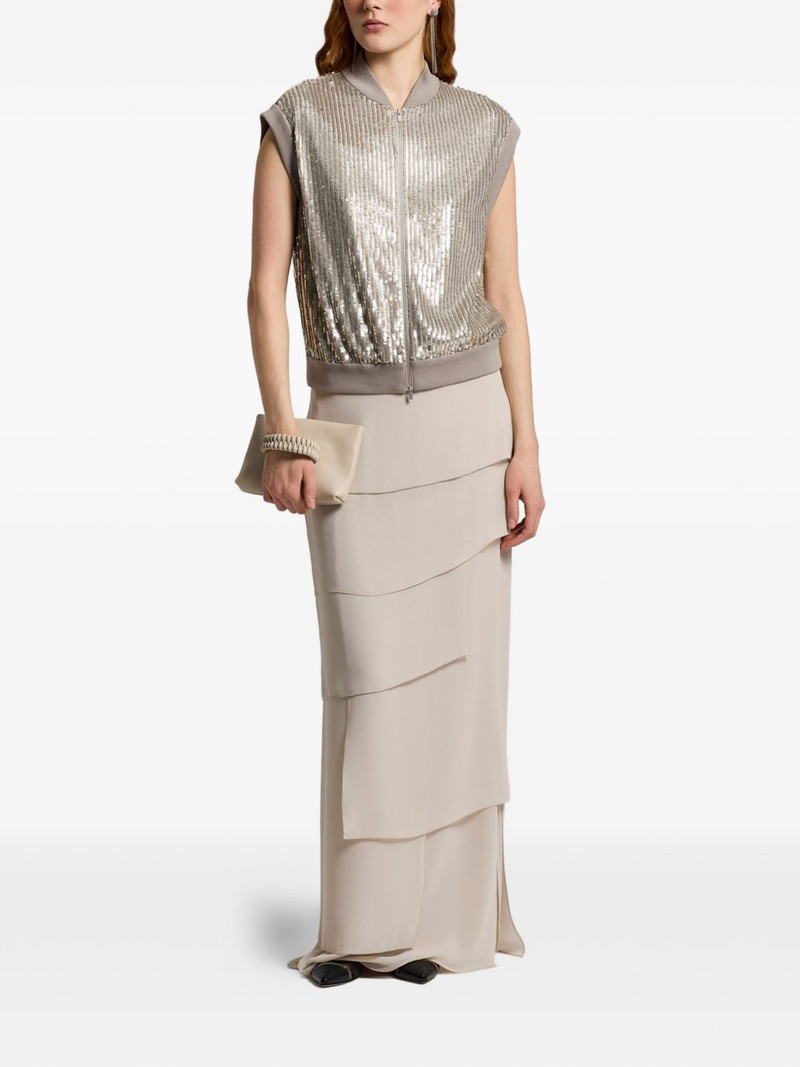 PESERICO sequin sleveeless jacket outlook