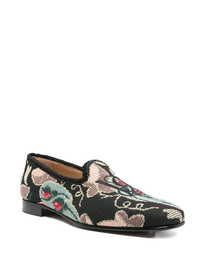 Valentino floral-patterned rope-trimmed loafers outlook