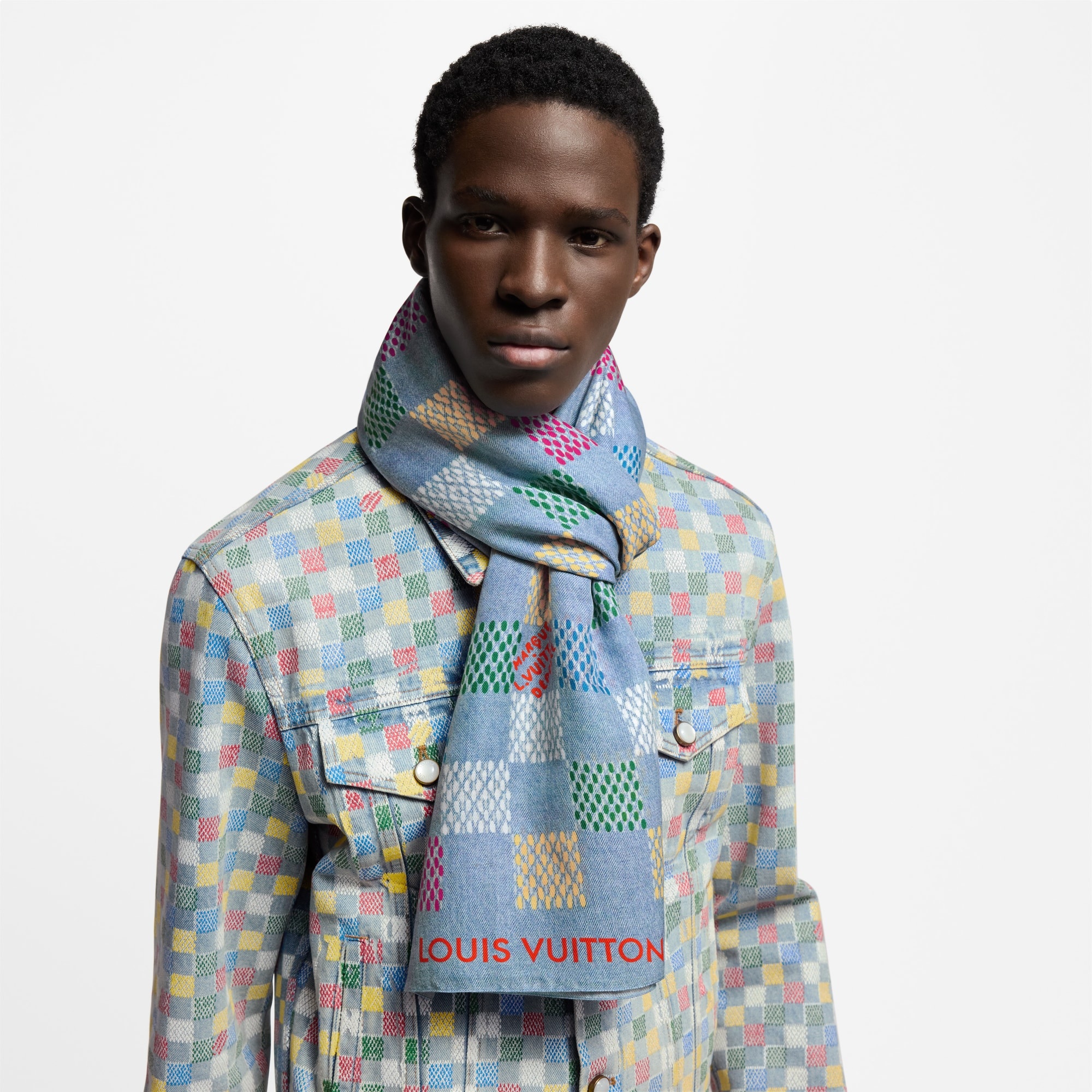 LV Vers Damier Denim Stole - 4