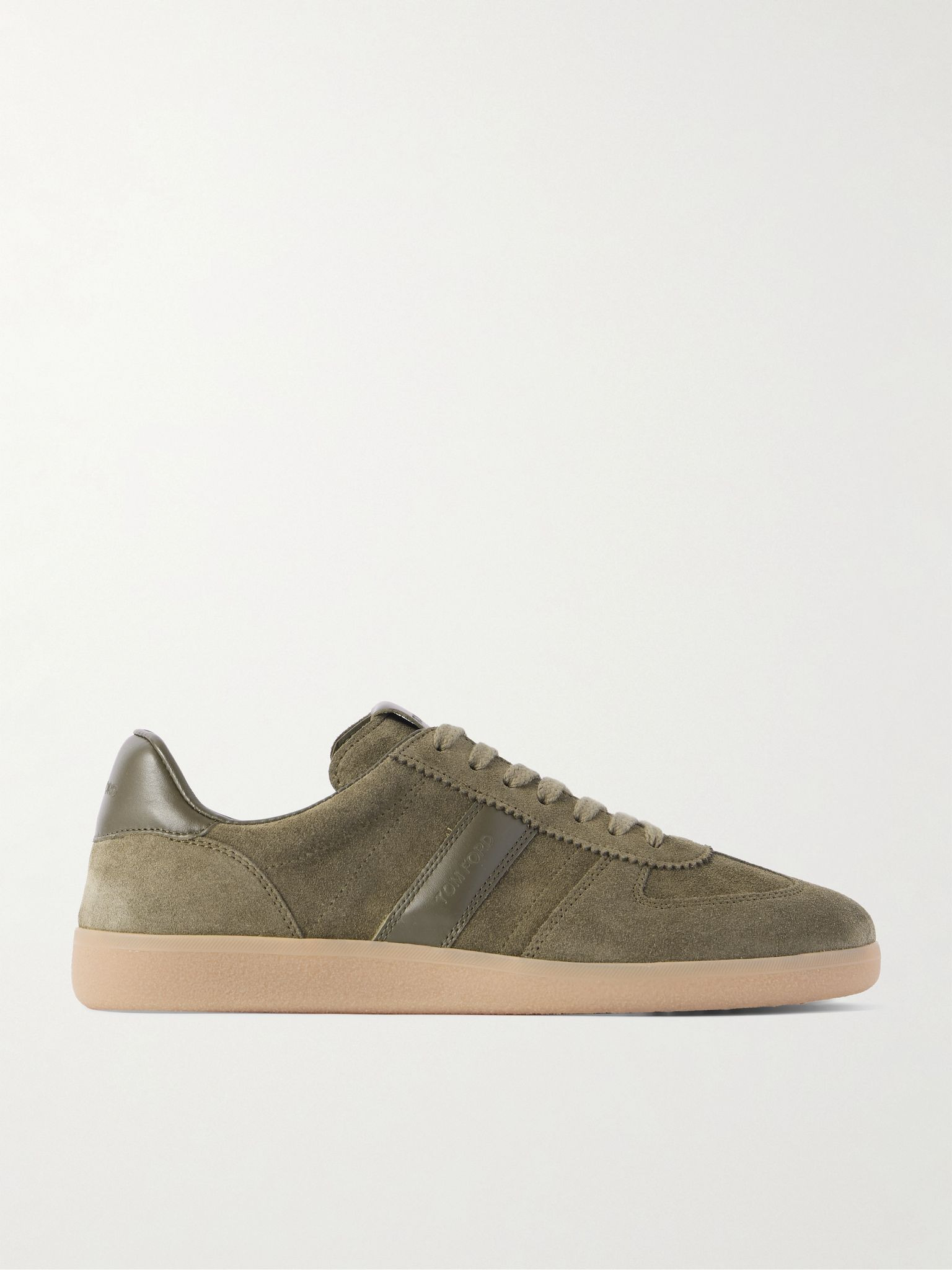 Archer Leather-Trimmed Suede Sneakers Green - 1