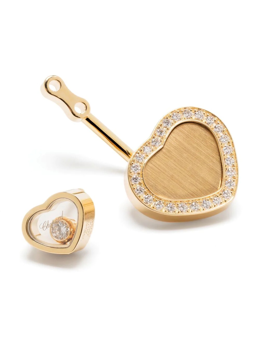 18kt yellow gold Happy Hearts diamond earrings - 3