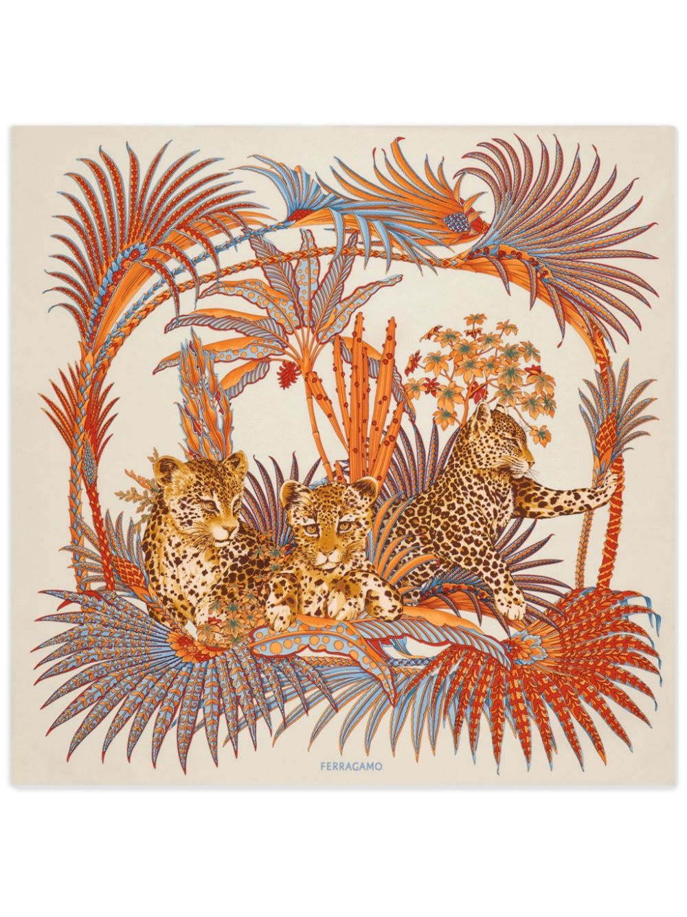 Leopard print silk scarf - 1