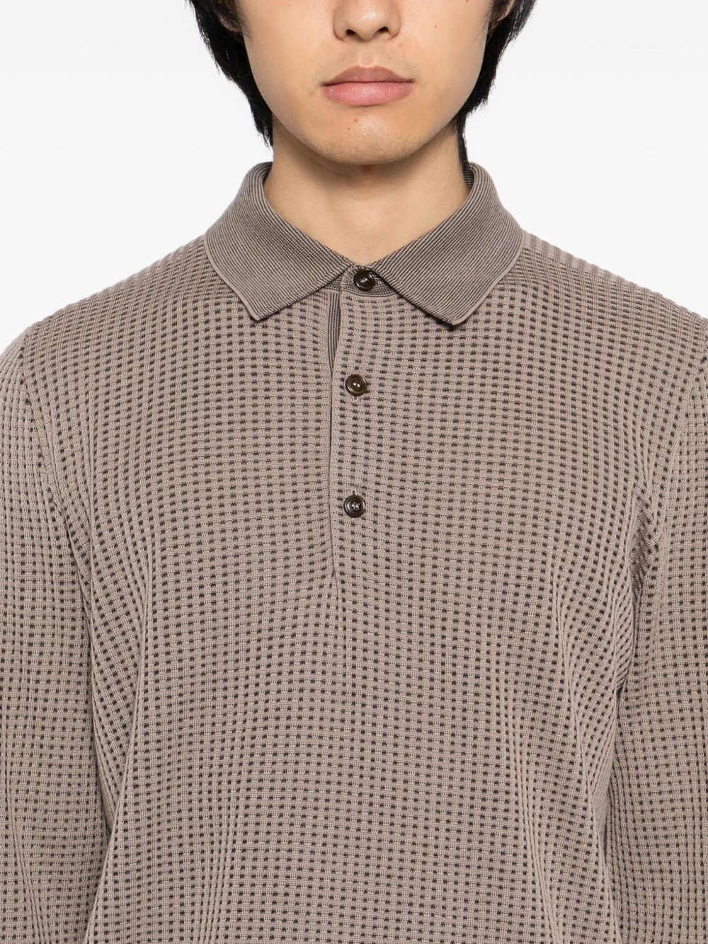 waffle-knit polo shirt - 4