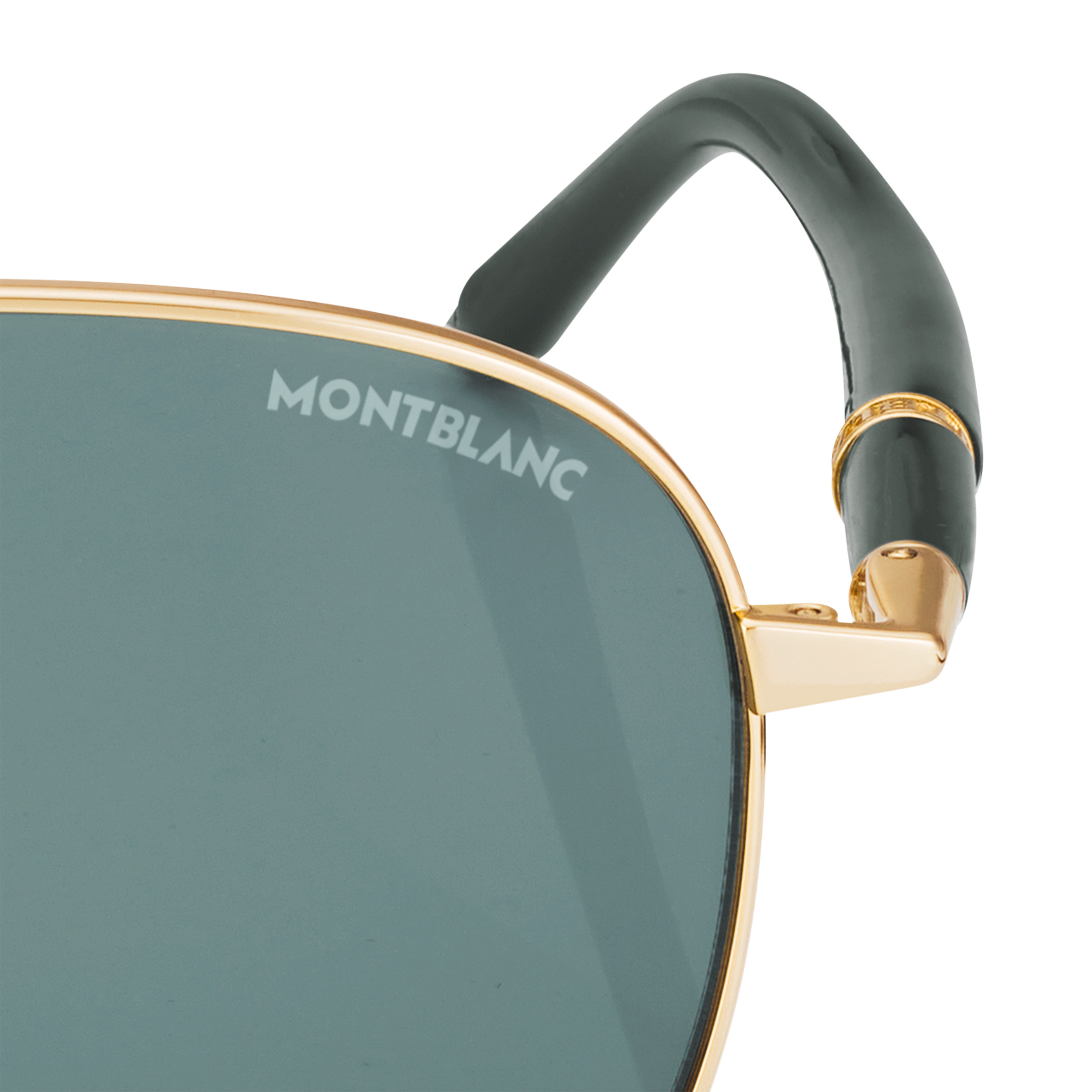 Squared Sunglasses with Gold-Colored Metal Frame - 3