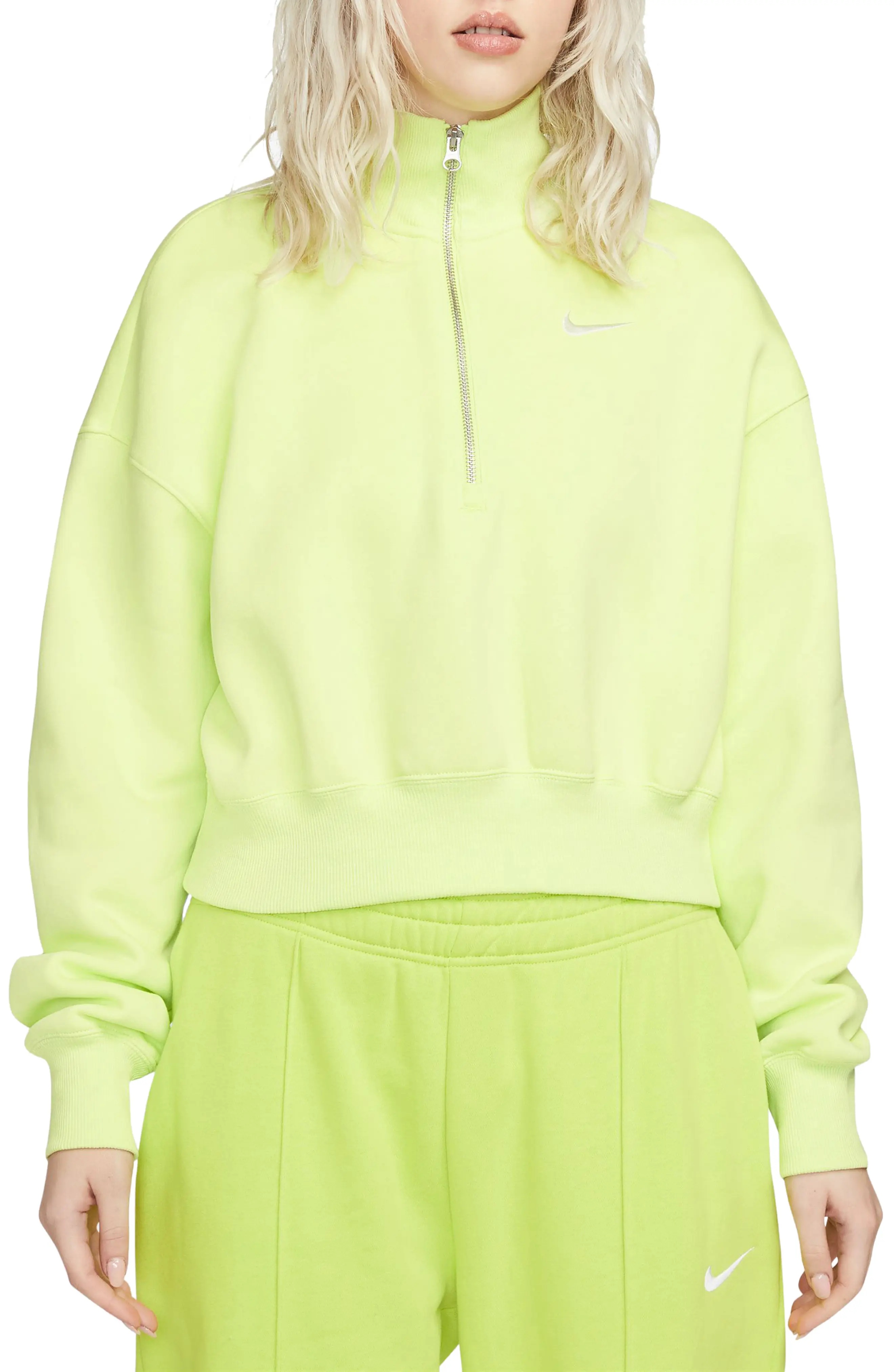 Sportswear Phoenix Fleece Crop Sweatshirt in Lt Lemon Twist/Sail - 1