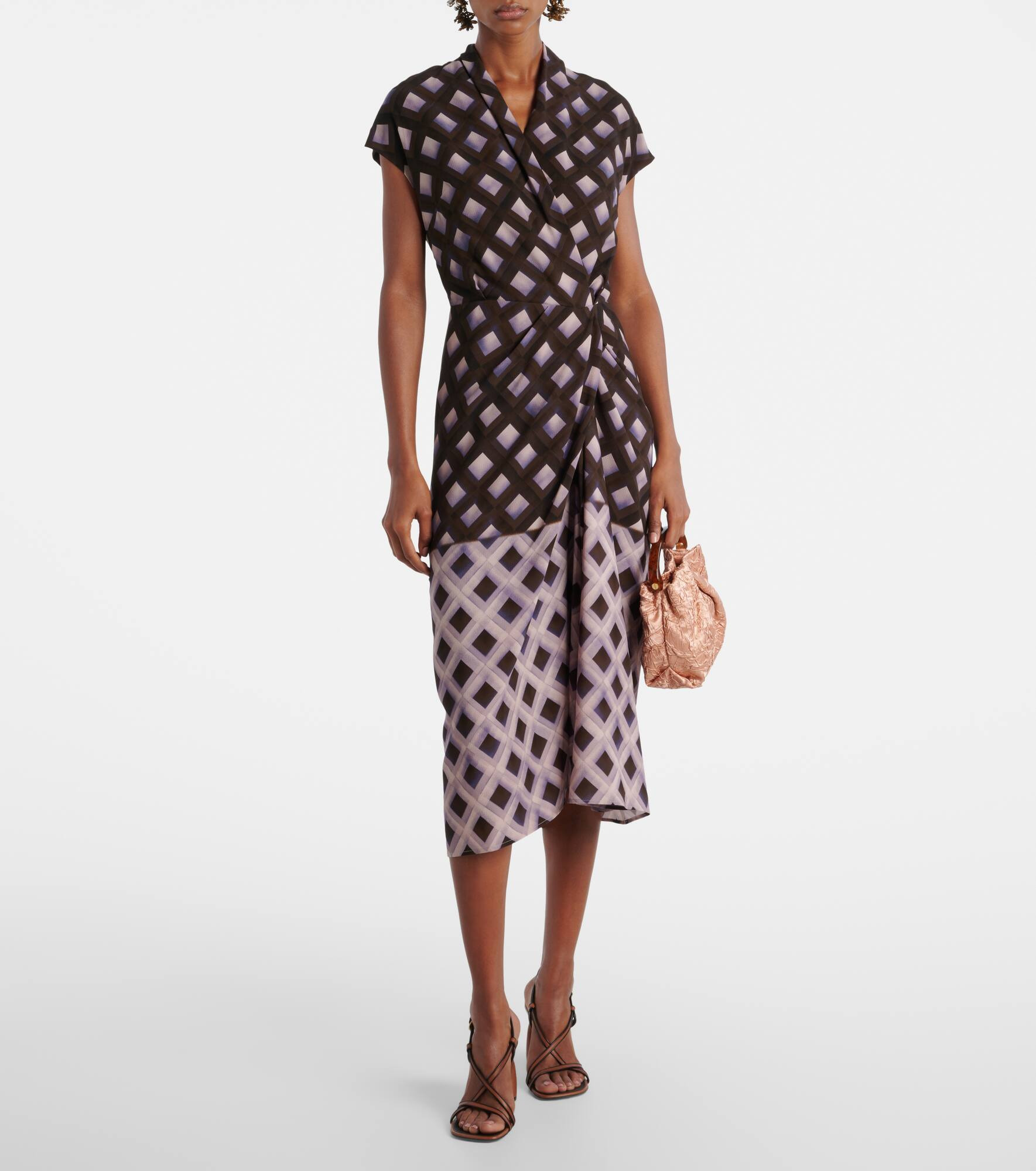 Gathered printed midi dress - 2