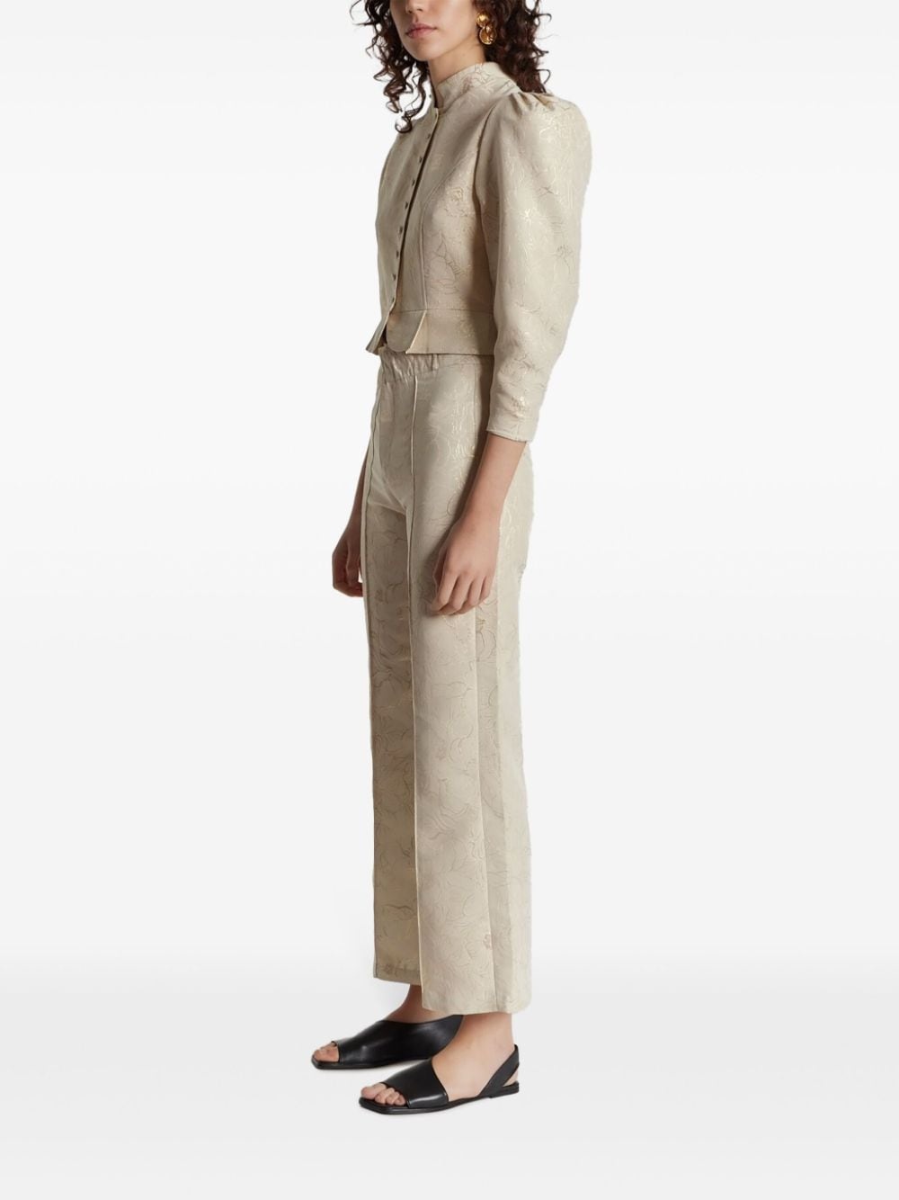 Yoshismart jacquard cropped trousers - 3