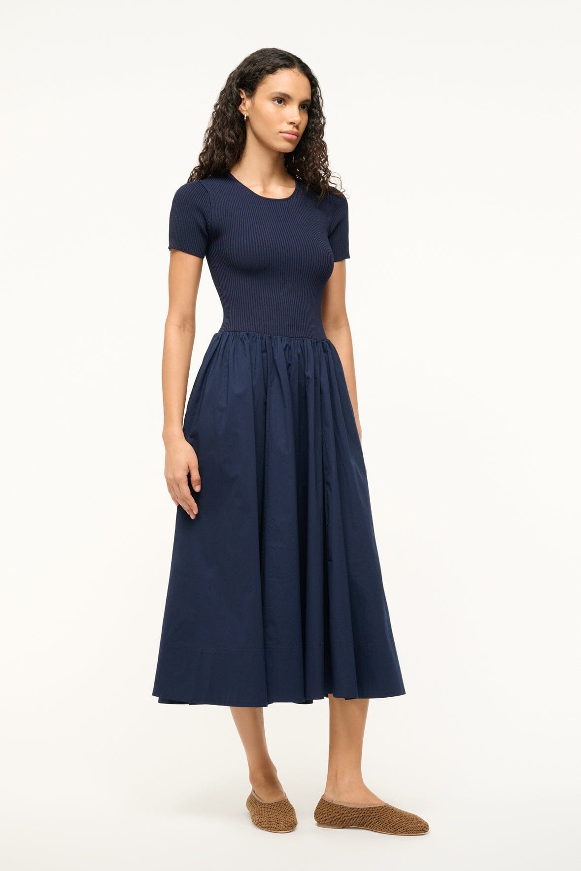 STAUD YSABEL DRESS NAVY - 3