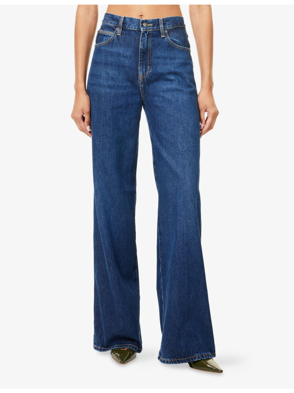 The Cuffed Wide-Leg Denim Jeans - 3