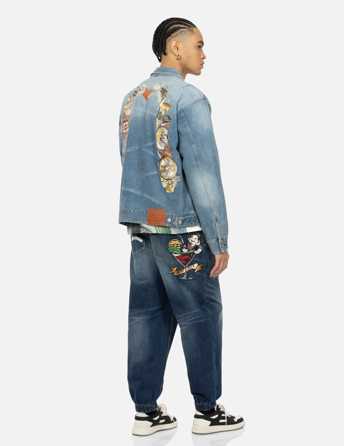 HANAFUDA DARUMA DAICOCK EMBROIDERY RELAX FIT DENIM JACKET - 3