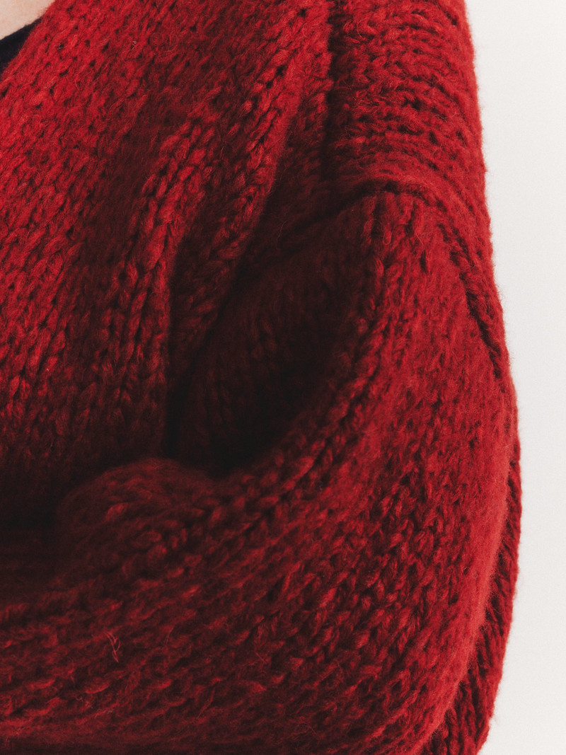 SHORT CARDIGAN - SOFTY MARLED - RED/RED 6