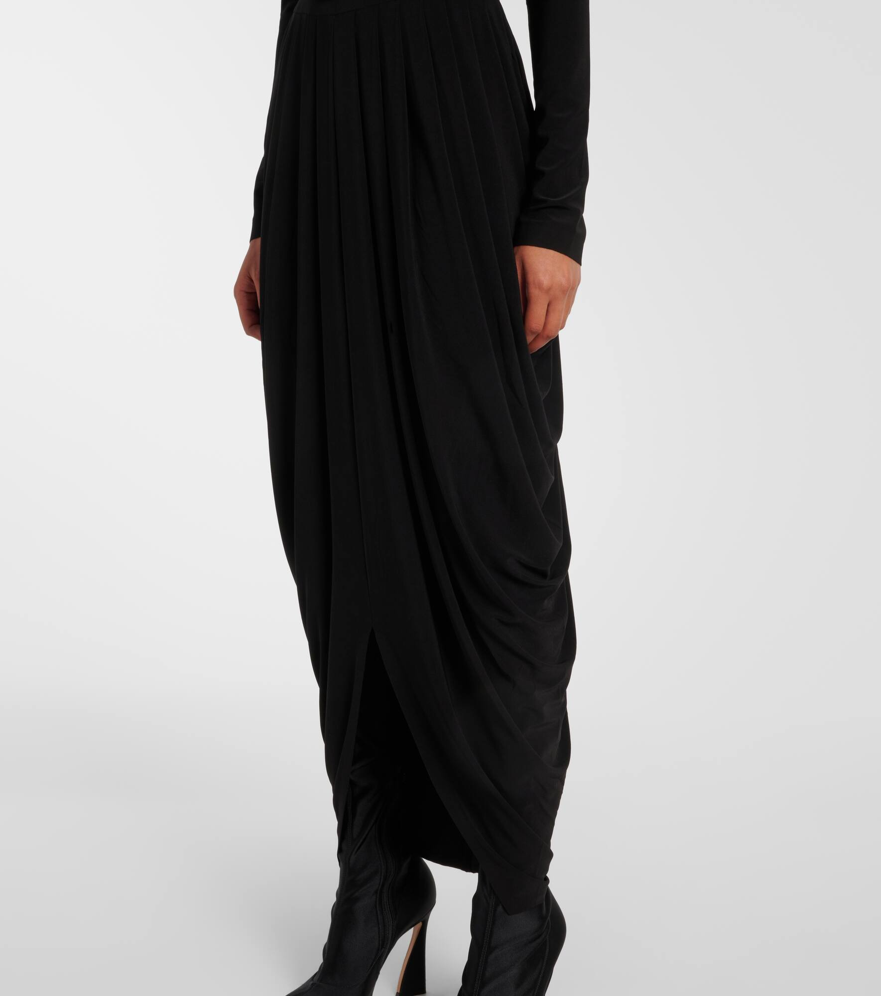Draped turtleneck midi dress - 5