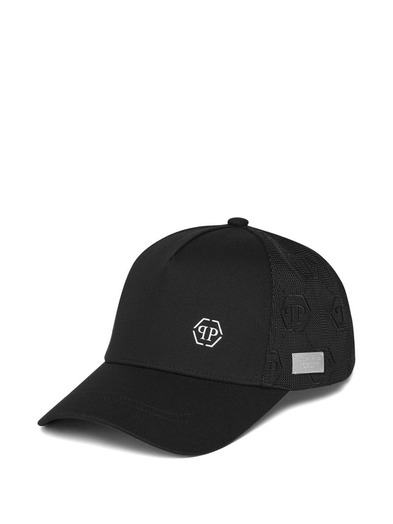 Hexagon-appliqué baseball cap 1