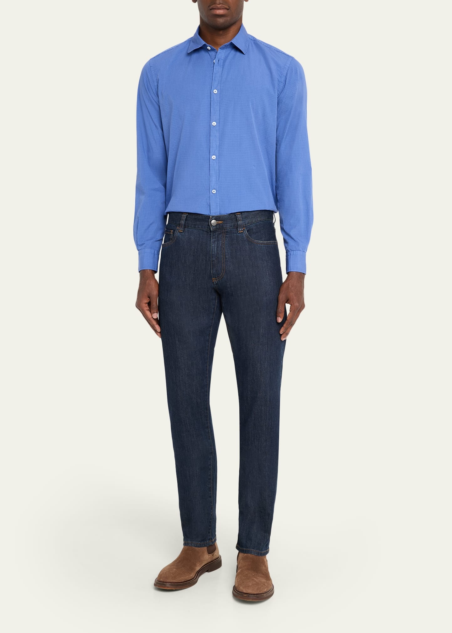 Men's Canary Micro-Check Button-Down Shirt - 2