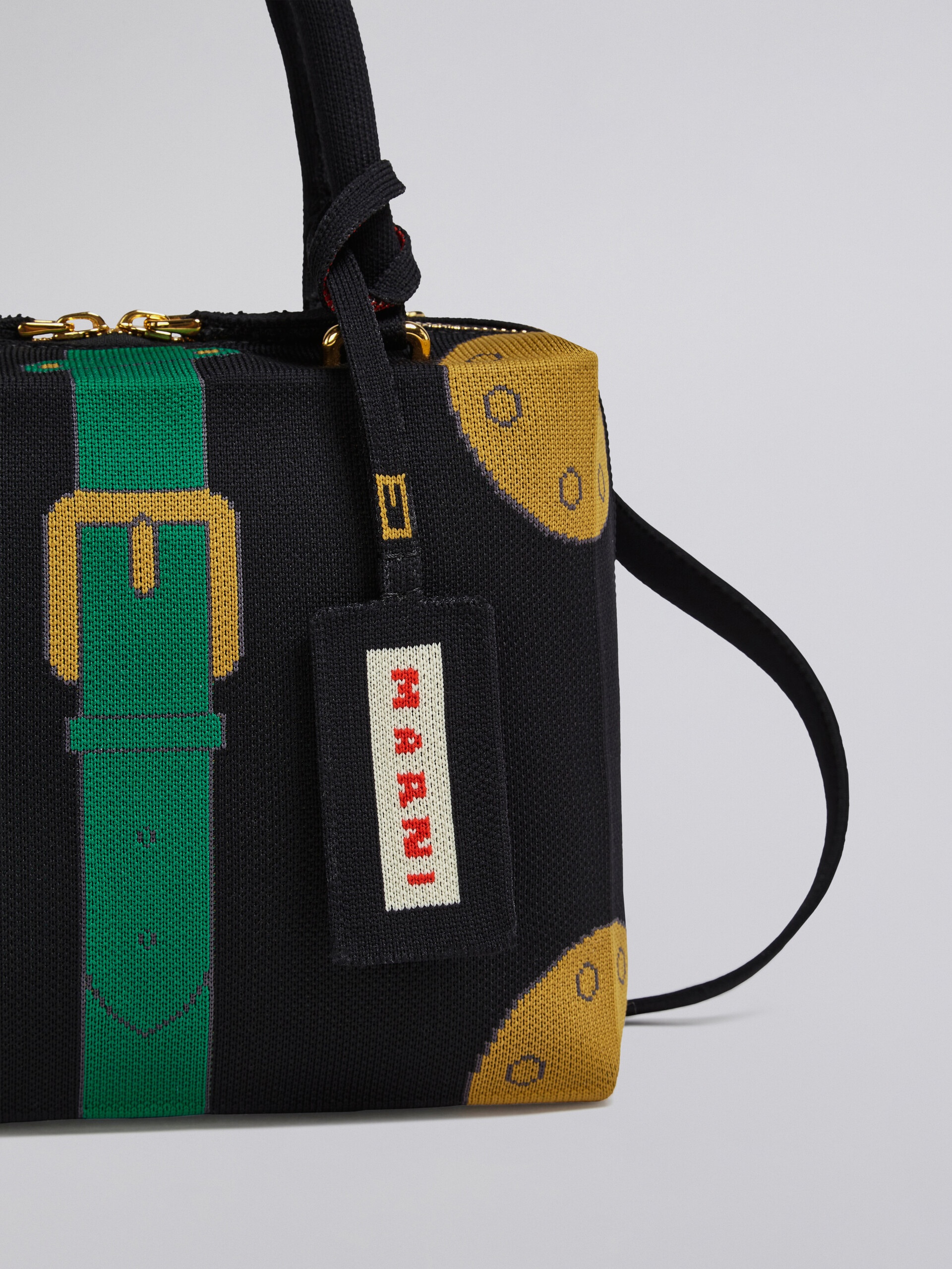 CUBIC BAG IN BLACK TROMPE-L'ŒIL JACQUARD - 5