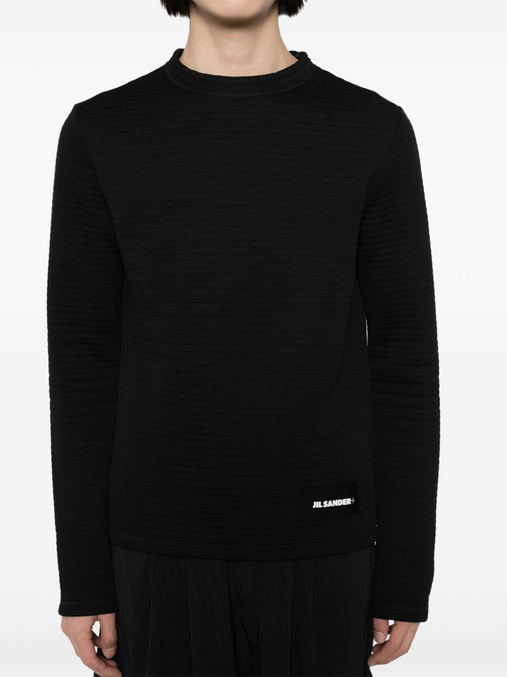 + texture long-sleeves T-shirt - 5