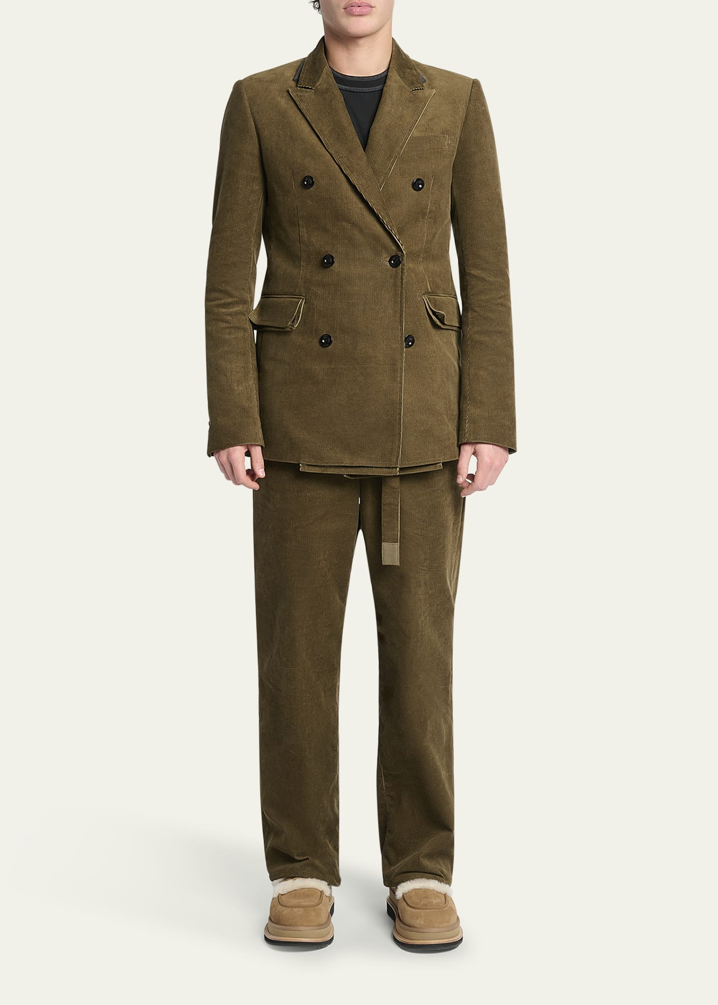 Men's Corduroy Double-Breasted Jacket - 2