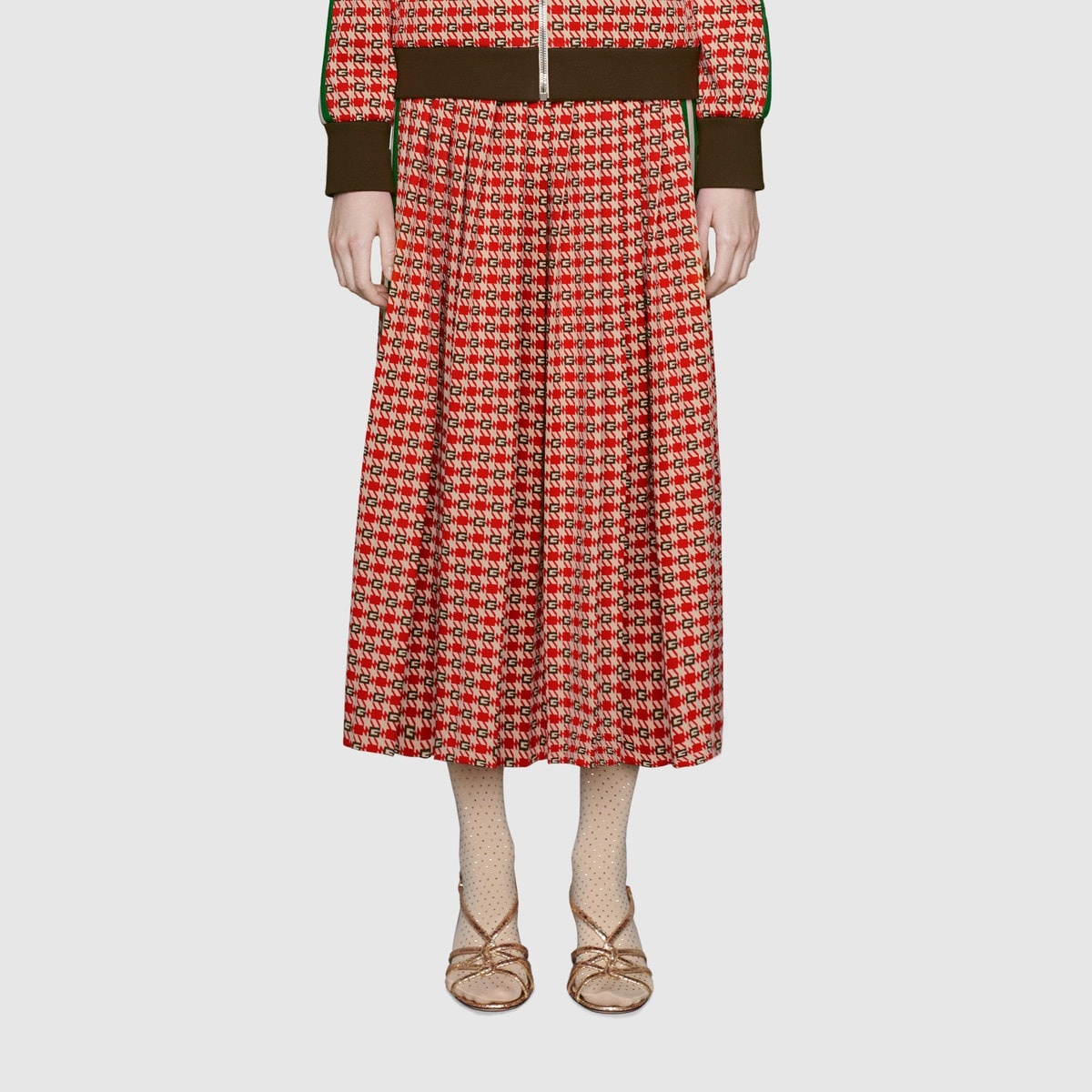 G geometric jacquard mid-length skirt - 3